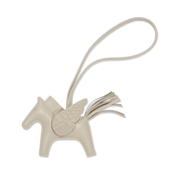 Hermes Rodeo Pegasus PM Charm In Craie And Mauve Pale (Cream And