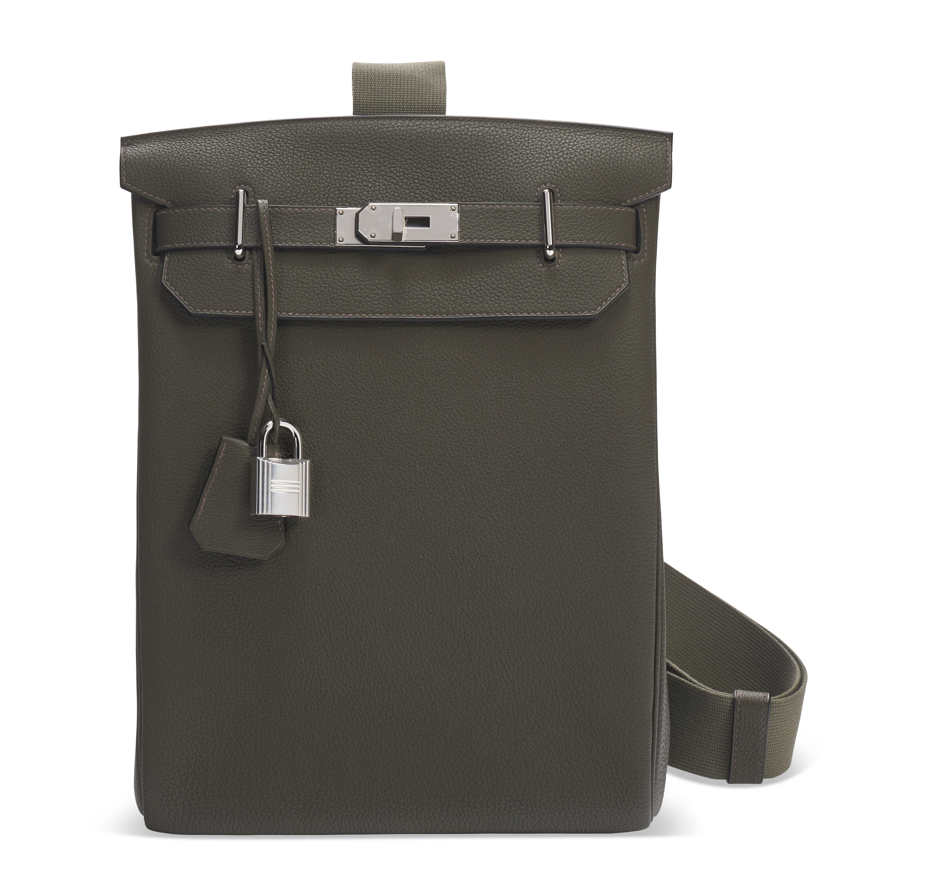 A VERT DE GRIS HAC A DOS BACKPACK WITH PALLADIUM HARDWARE, HERMÈS