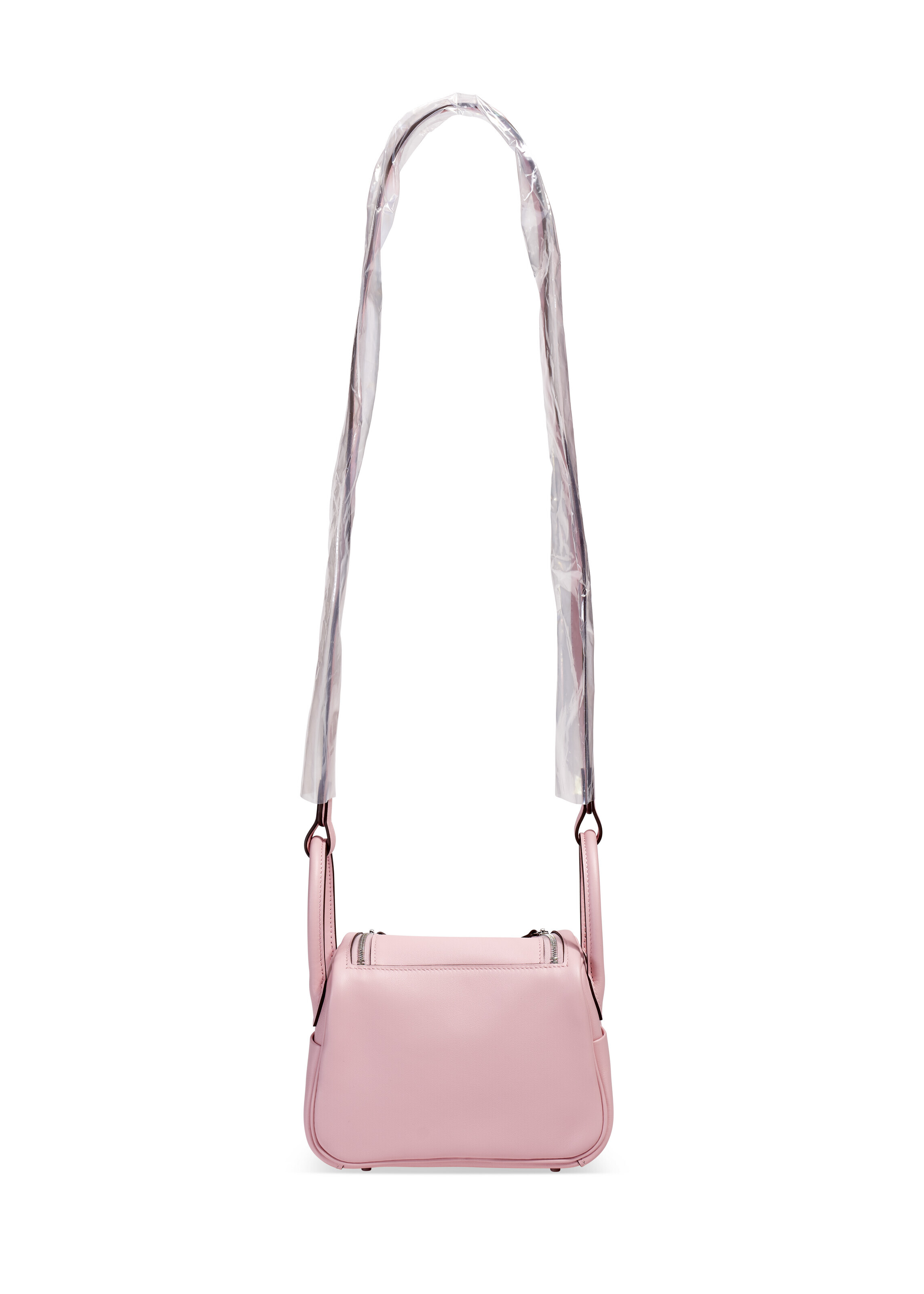 A ROSE SAKURA SWIFT LEATHER MINI LINDY 20 WITH PALLADIUM HARDWARE