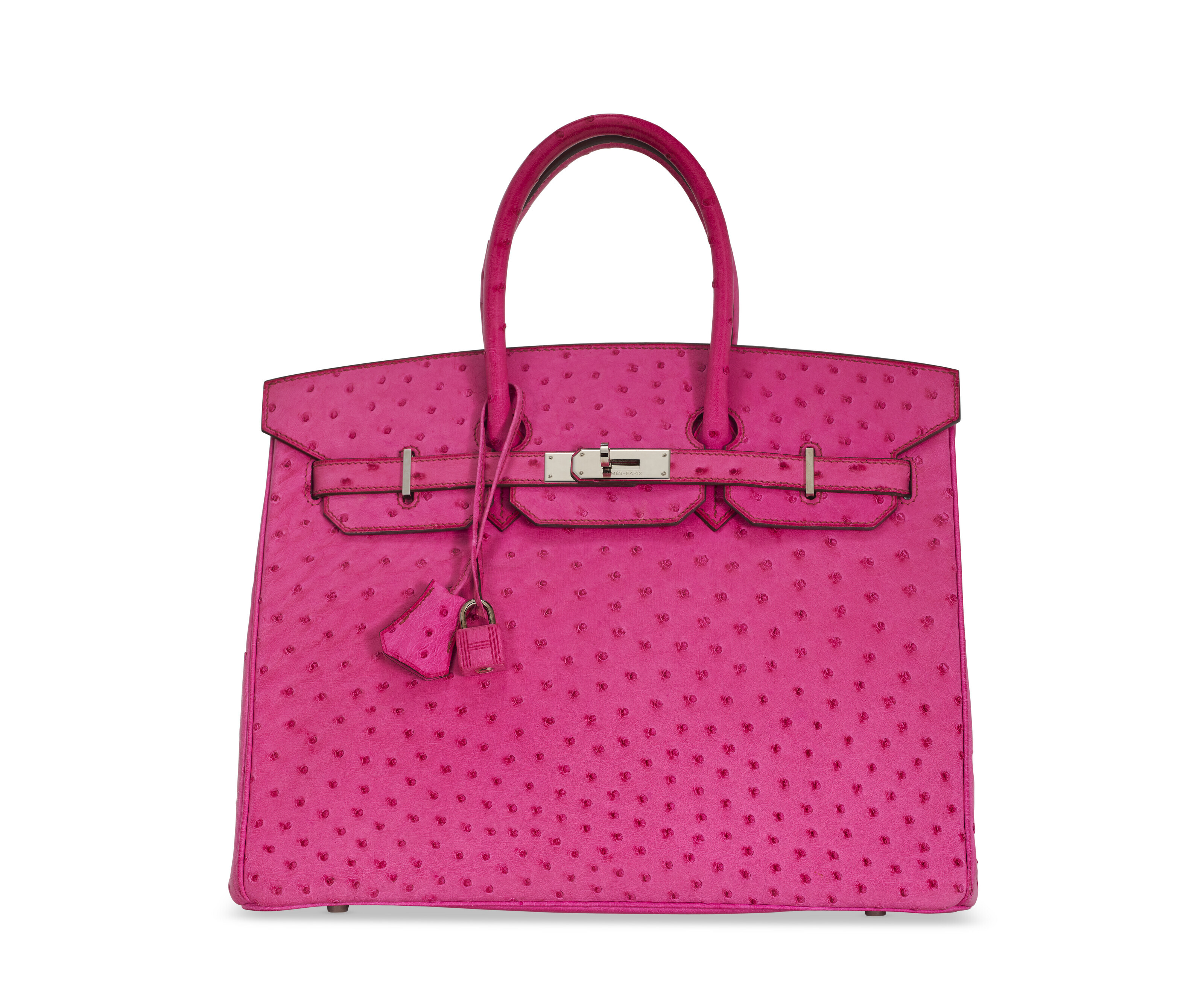 A FUCHSIA OSTRICH BIRKIN 35 WITH PALLADIUM HARDWARE, HERMÈS, 2005