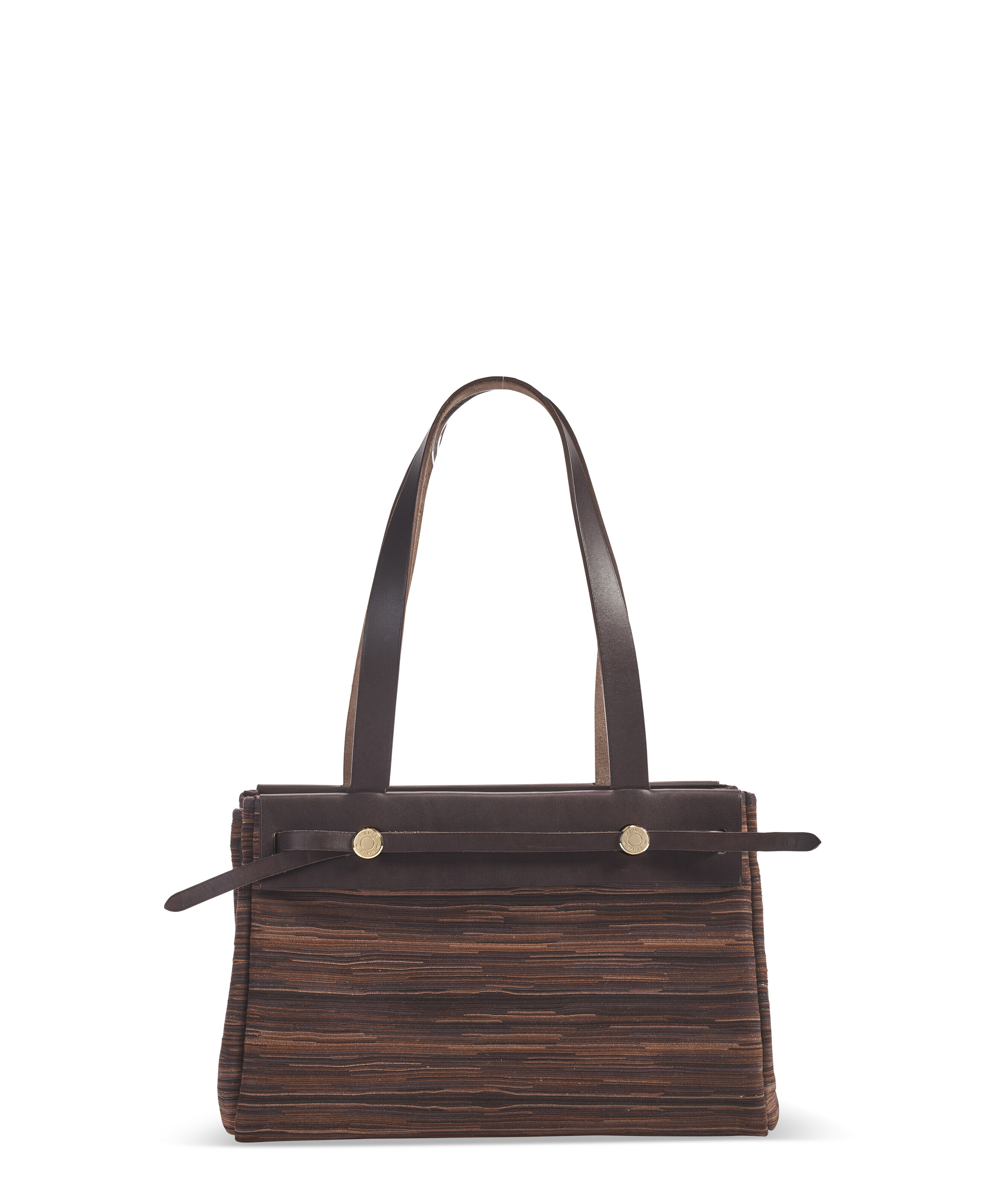 A HAVANE VACHE HUNTER VIBRATO ORANGE TOILE HERBAG CABAS 31 WITH