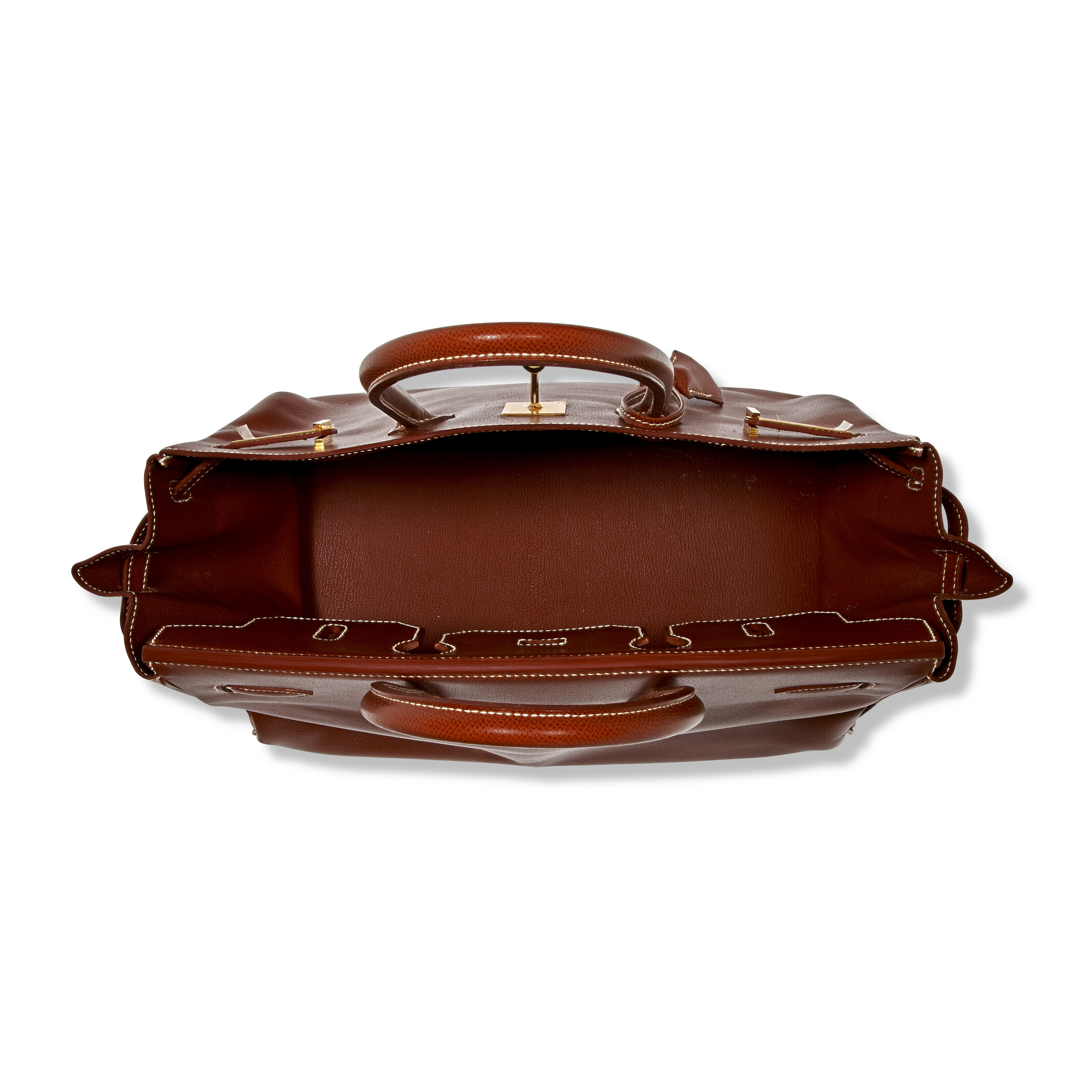 A NOISETTE COURCHEVEL LEATHER BIRKIN 35 WITH GOLD HARDWARE, HERMÈS