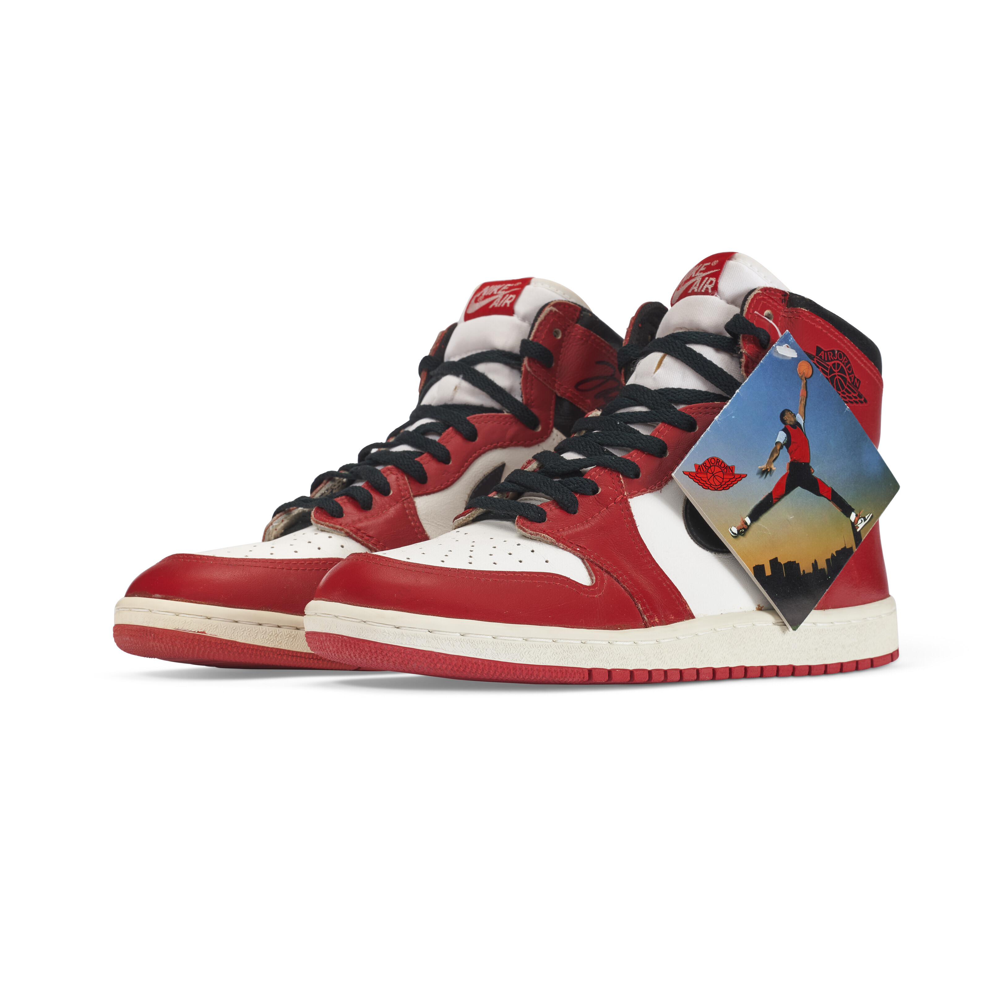 MICHAEL JORDAN DUAL SIGNED ORIGINAL 1985 AIR JORDAN 1 CHICAGO SNEAKERS