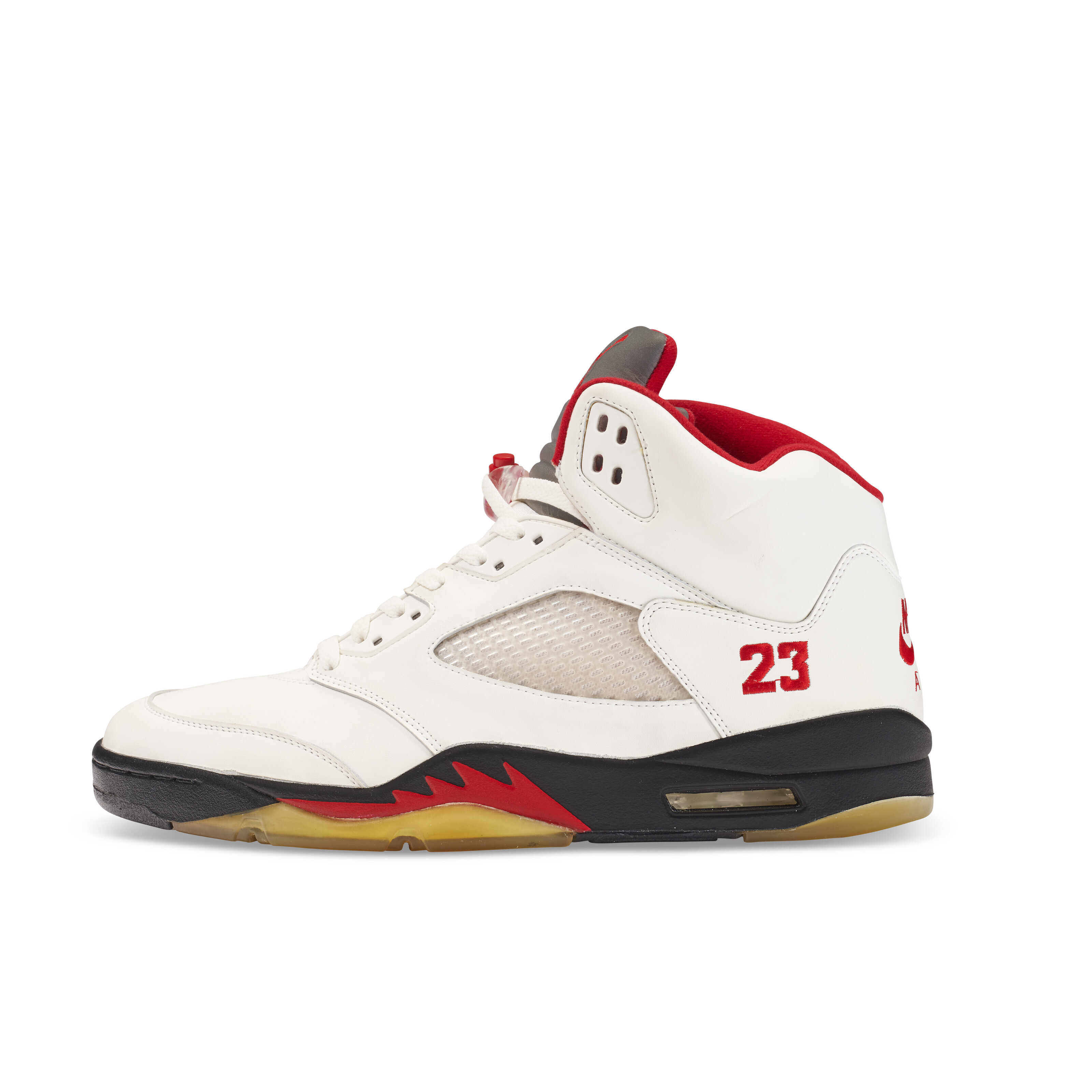 MICHAEL JORDAN PLAYER EXCLUSIVE AIR JORDAN V FIRE RED SNEAKERS NIKE 1990 Christie s