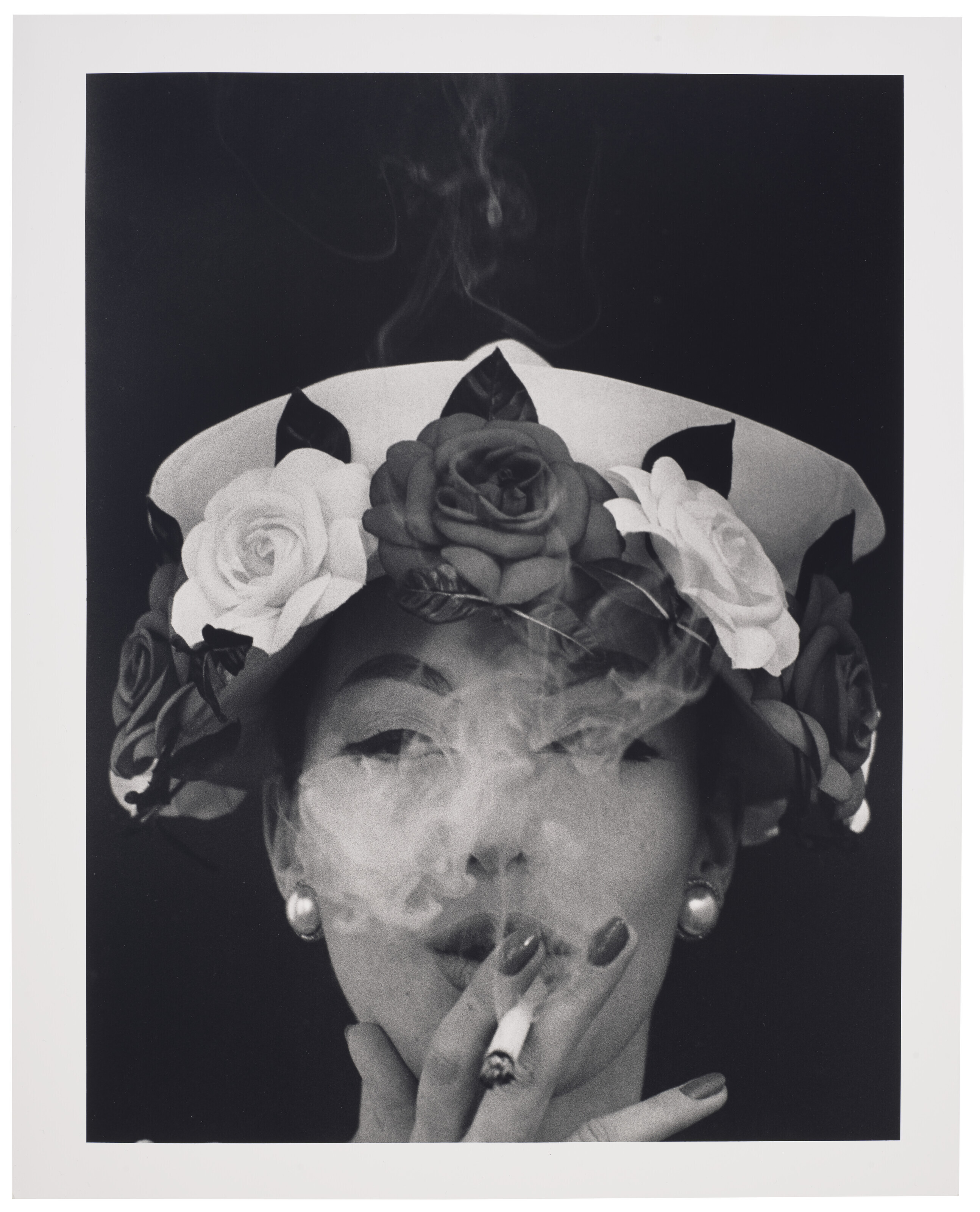 WILLIAM KLEIN (1928-2022), Hat + Five Roses, Vogue, Paris, 1956
