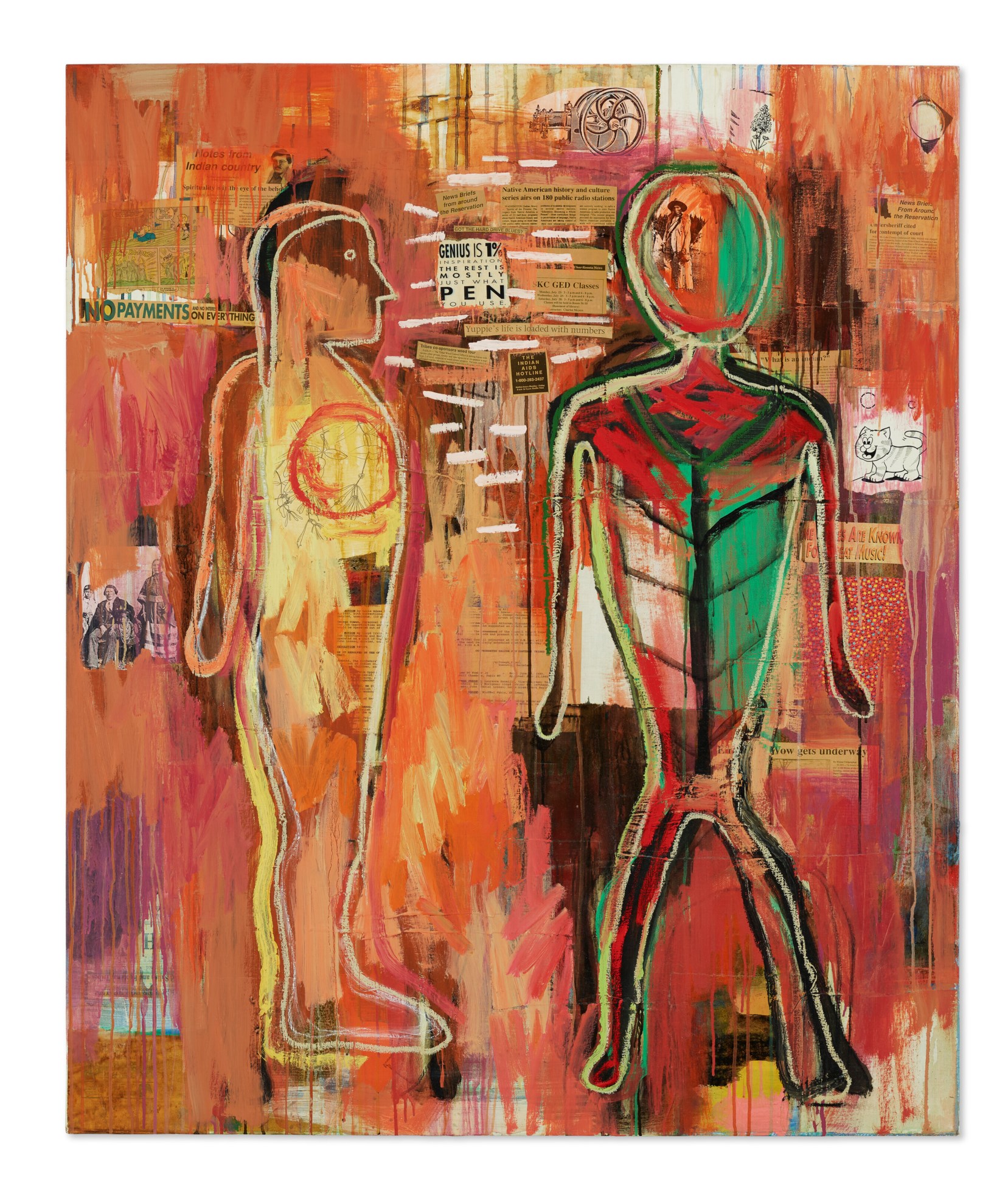 JAUNE QUICKTOSEE SMITH (B. 1940), I See Red Talking to the Ancestors