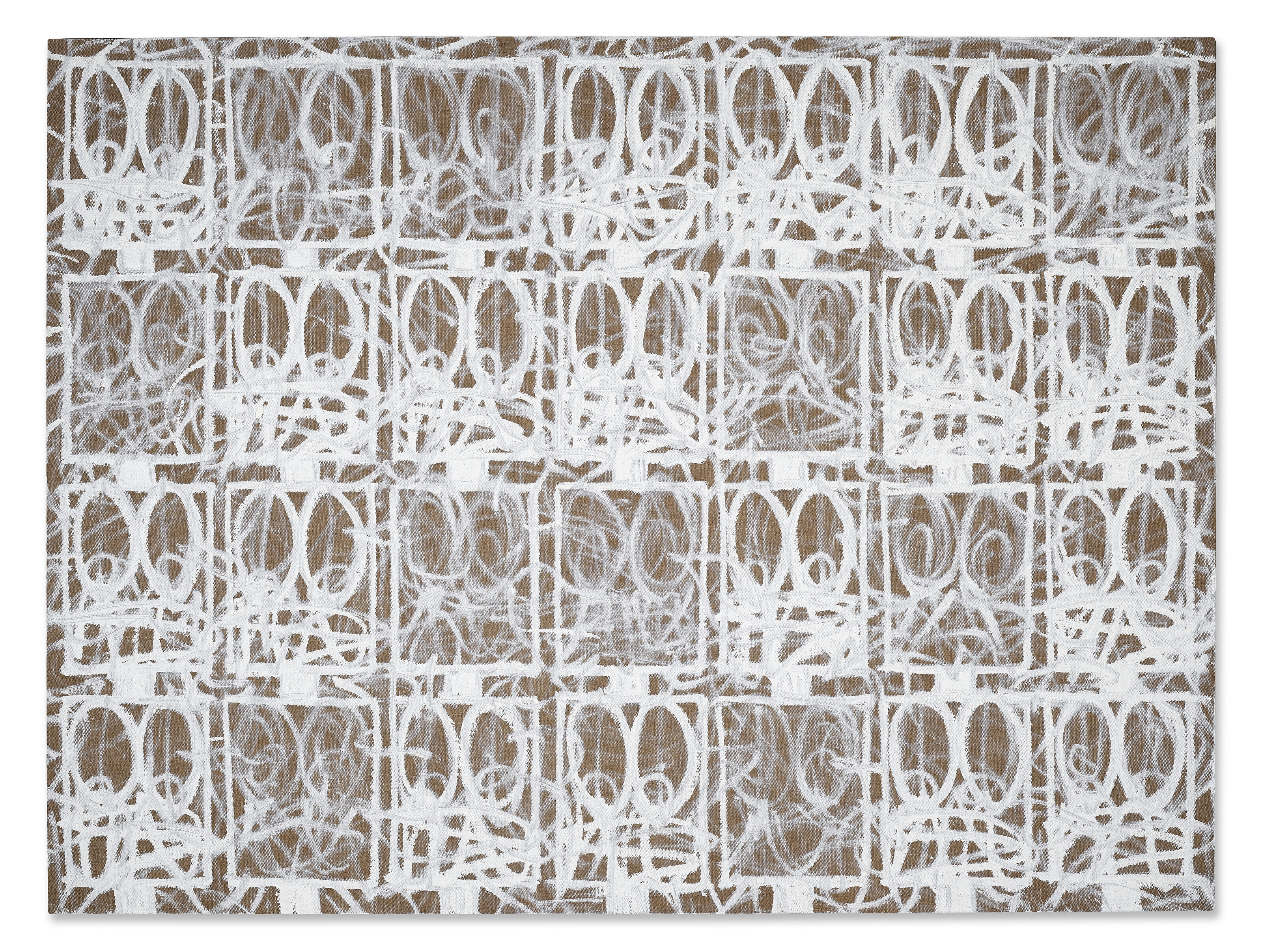 Rashid Johnson (b. 1977), Surrender Painting "Sunshine," 2022. Oil on linen. 72 x 96 in (182.9 x 243.8 cm). Sold for $3,000,000 in 21st Century Evening Sale on 16 November 2022 at Christie&rsquo;s in New York