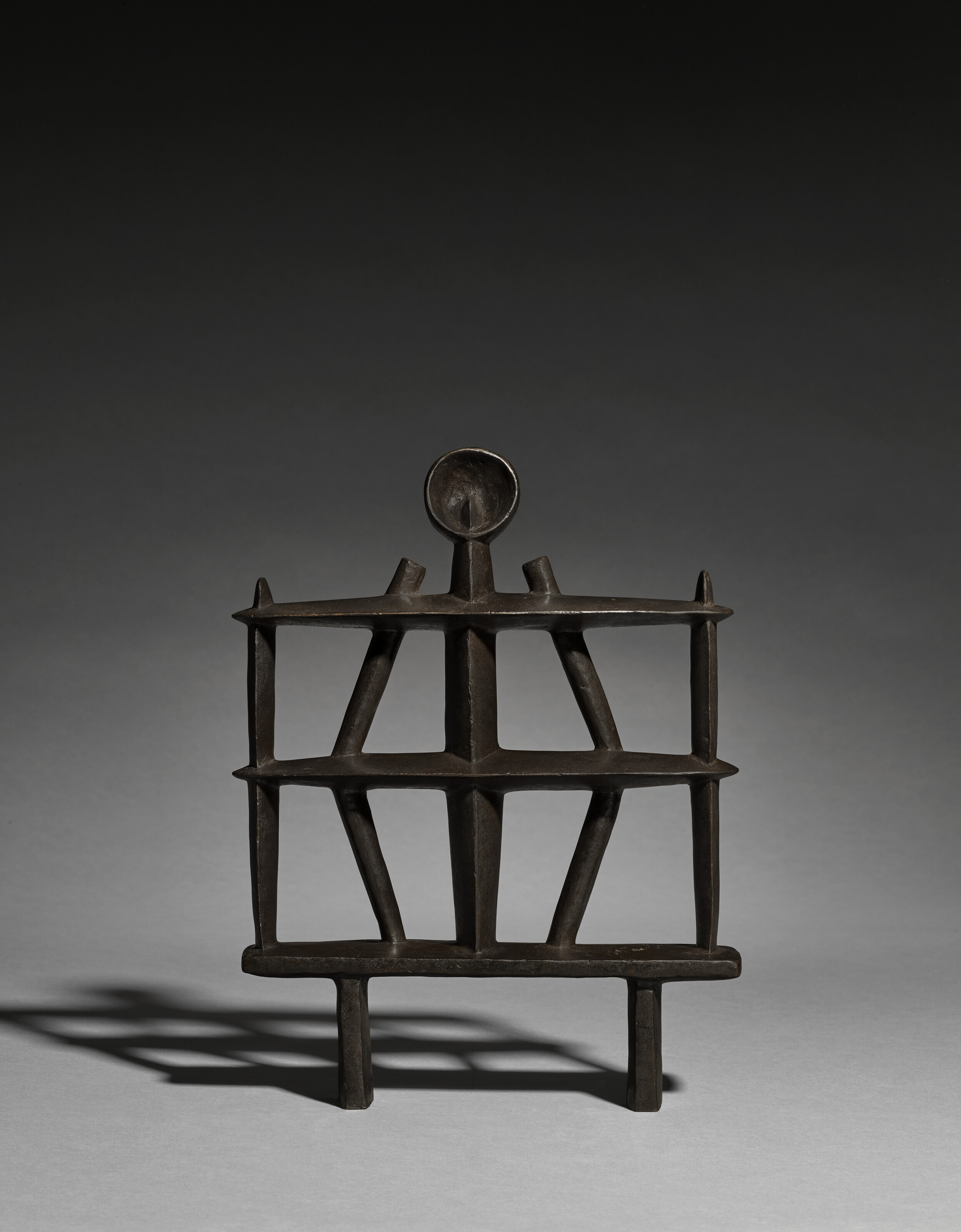 Alberto Giacometti (1901-1966), Homme (Apollon), conceived in 1929 and cast in 1954. Bronze with dark brown patina. Height: 15&frac12; in (39.3 cm); length: 11 &frac34; in (30 cm). Sold for $2,580,000 in 20th Century Evening Sale on 17 November 2022 at Christie&rsquo;s in New York