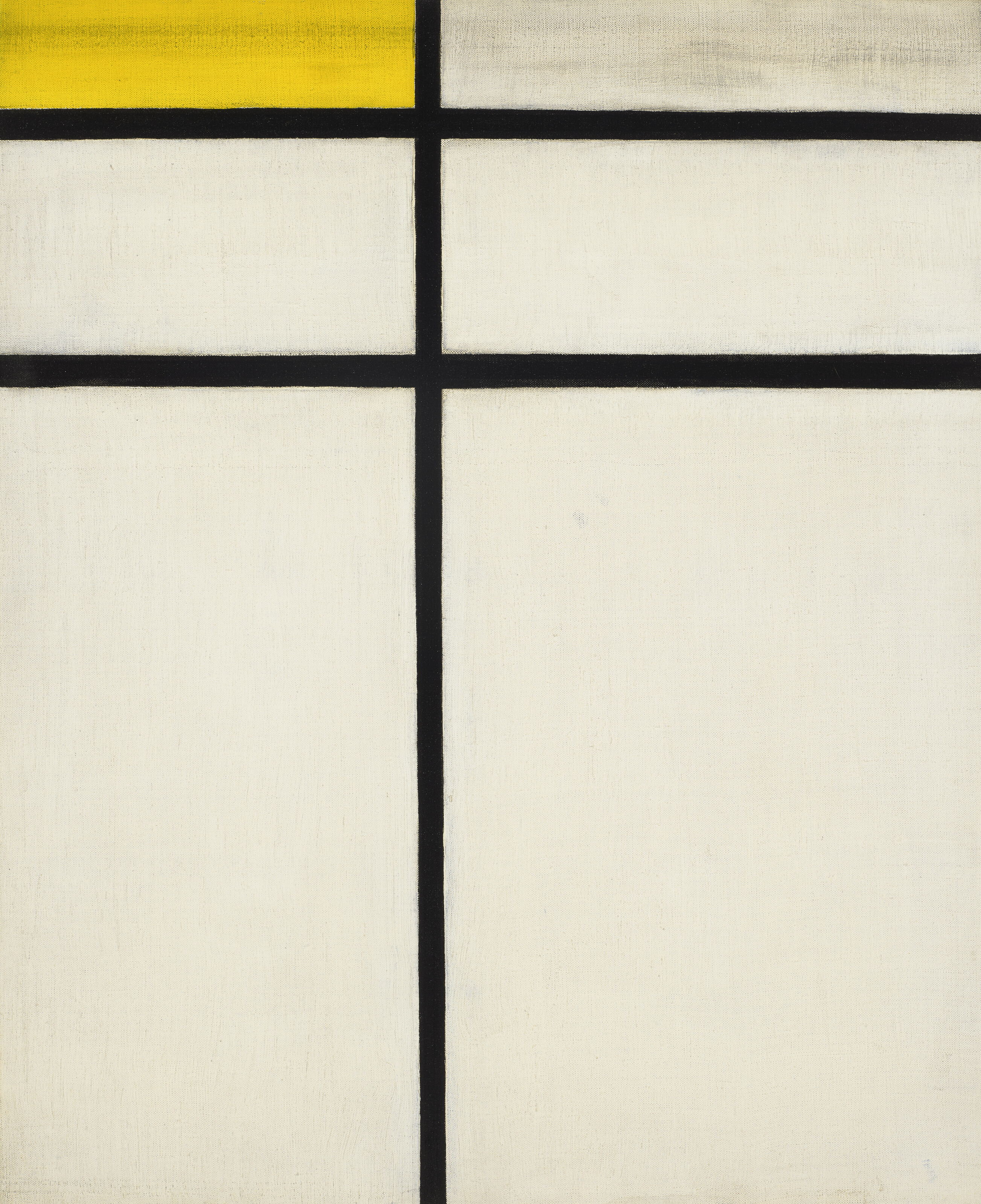 Composition with Double Line and Yellow (unfinished)