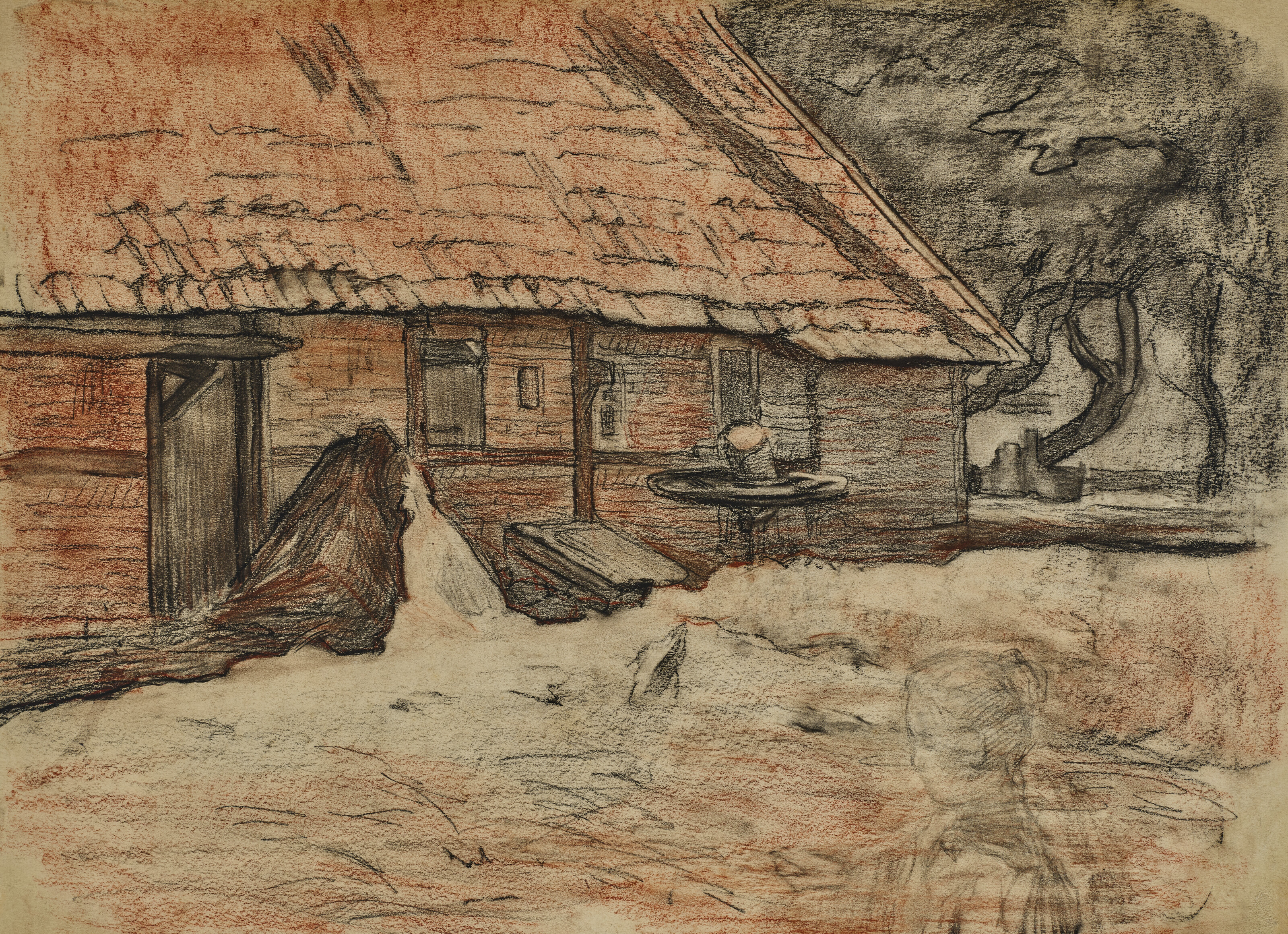 Zijaanzicht van een boerderij bij Winterswijk