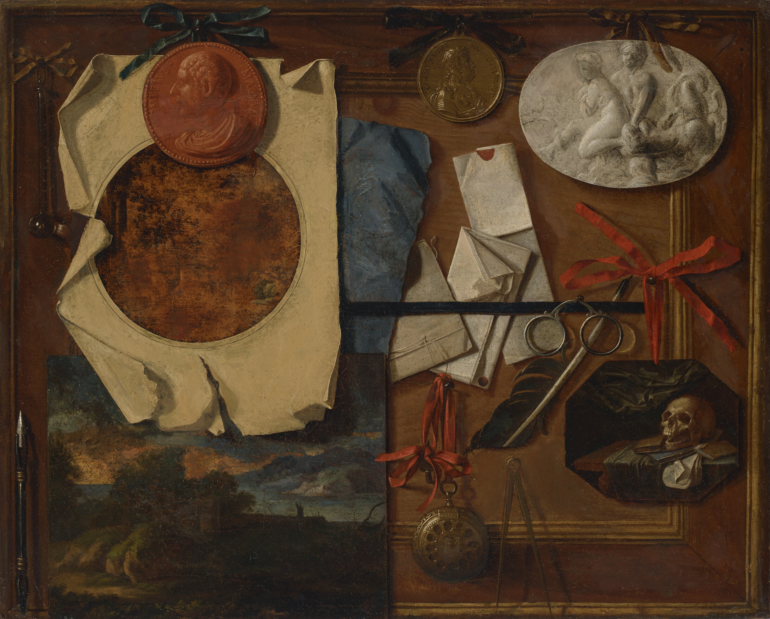 Catalog image of A tromp l'oeil still life with a medal of Cosimo III de'Medici, Grand Duke of T…