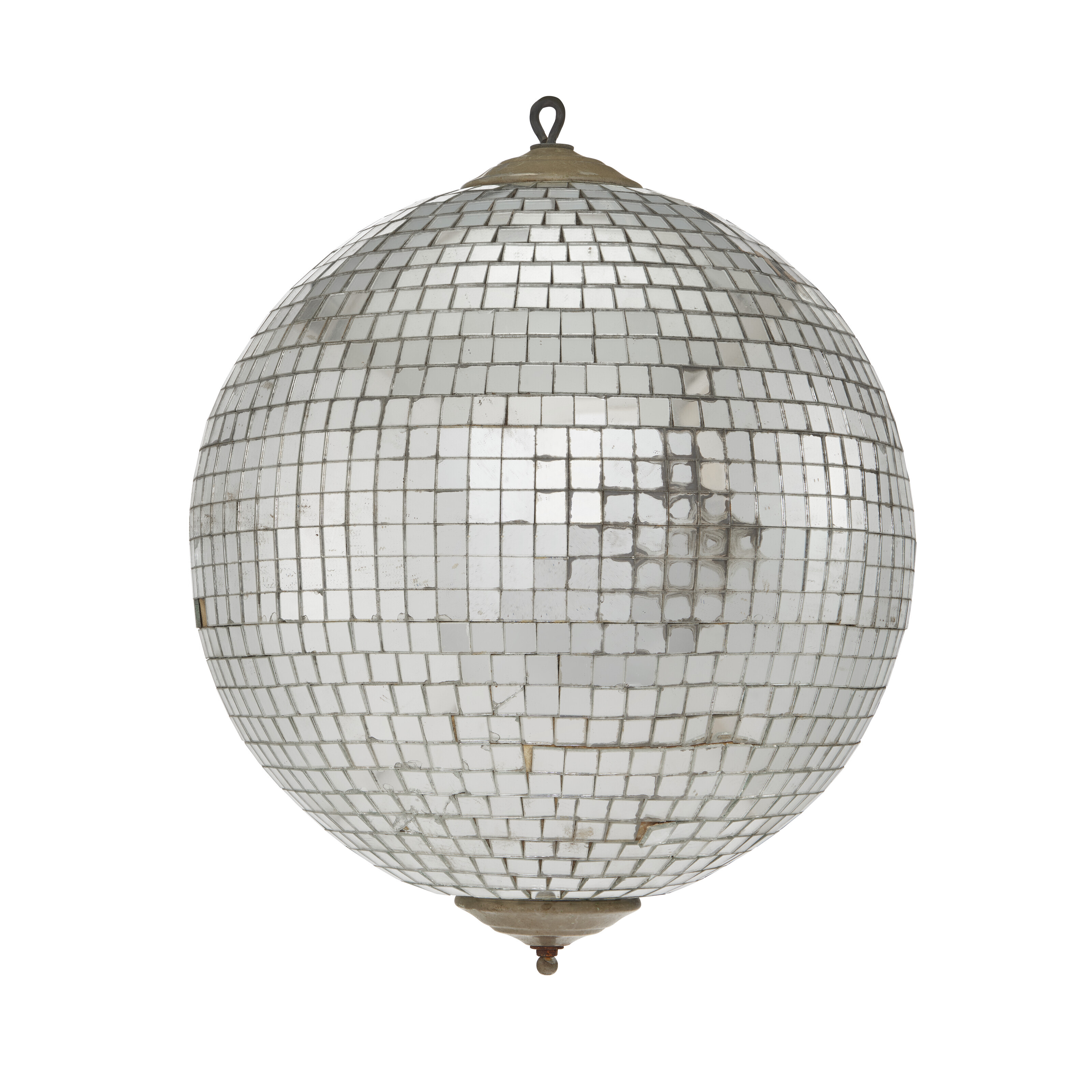 A 12 INCH DISCO BALL FROM 1520 SEDGWICK AVENUE, UNKNOWN, CA. 1970 