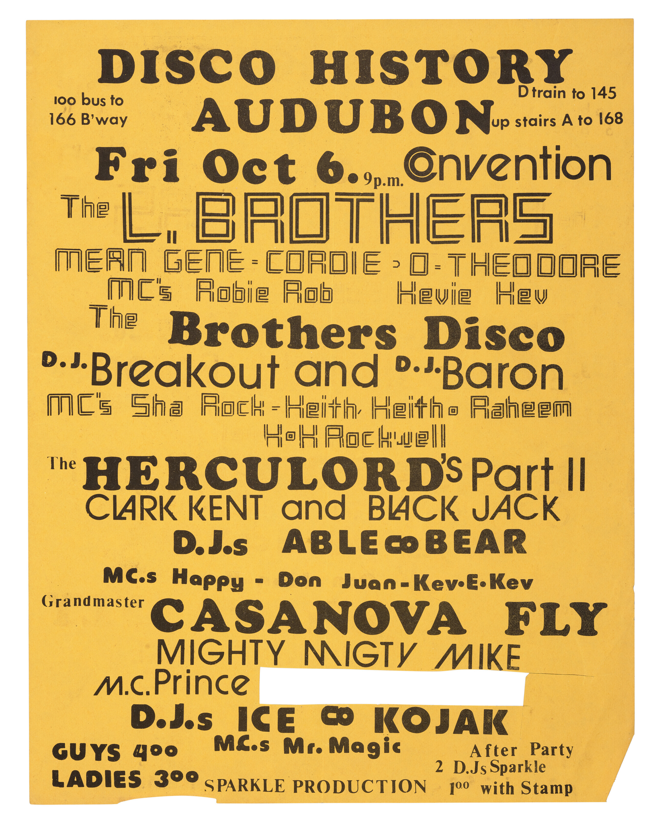 A FLYER FOR A KOOL HERC PRODUCTION AT 
