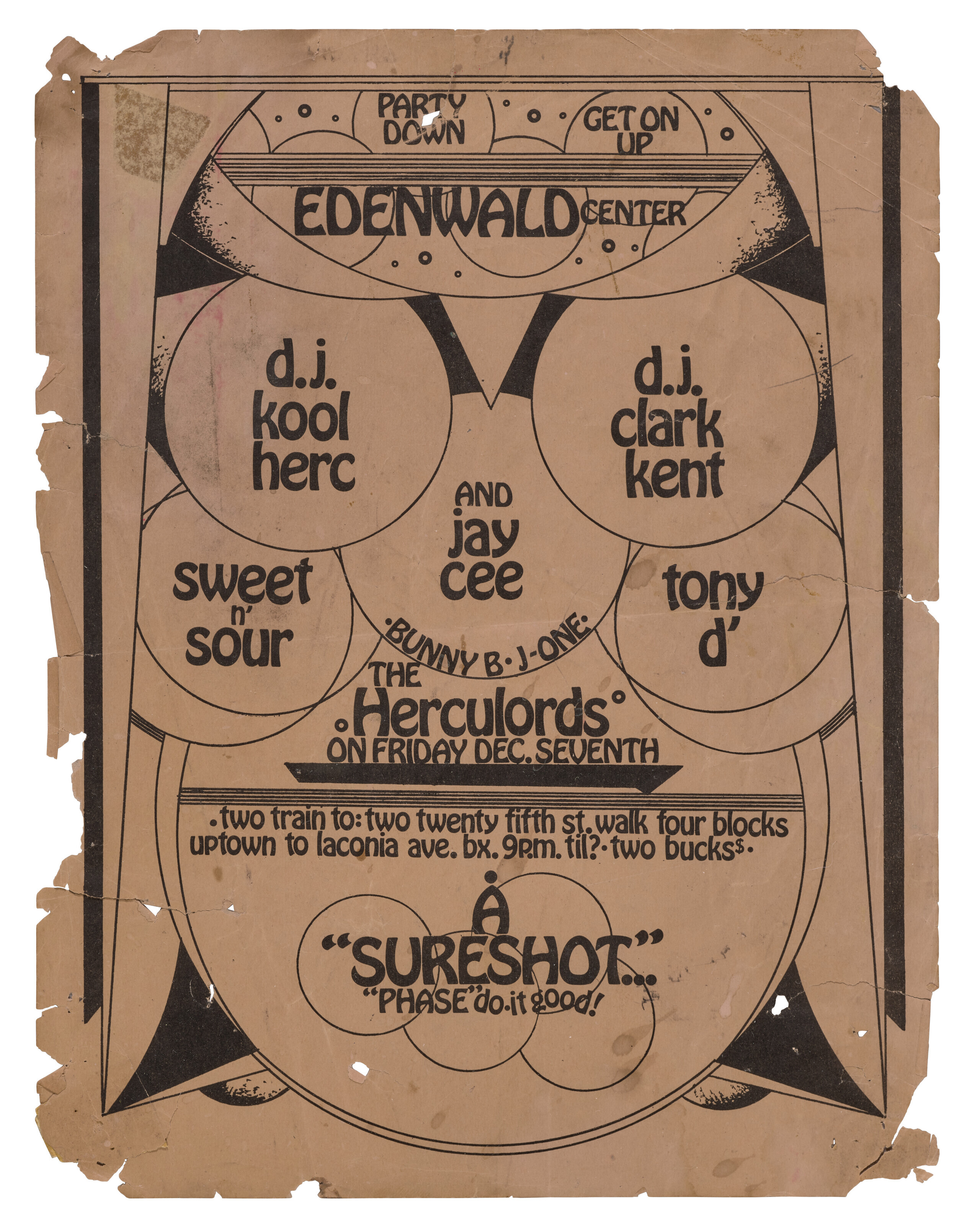 AN EDENWALD CENTER FLYER FEATURING DJ KOOL HERC AND THE HERCULORDS