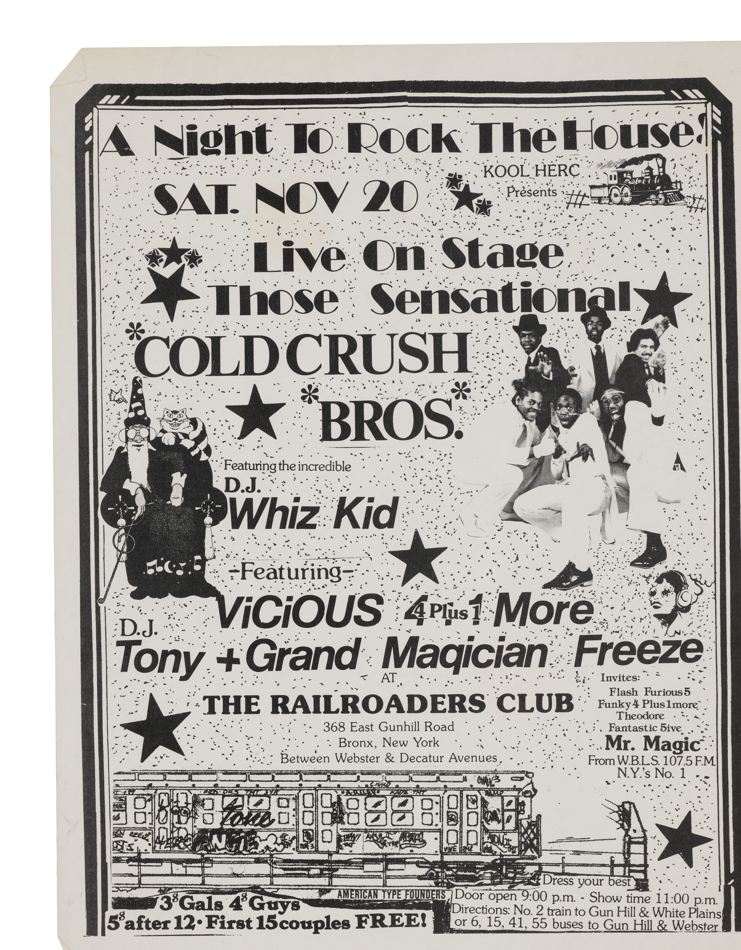 A COLLECTION OF SEVEN FLYERS, INCLUDING COLD CRUSH BROTHERS, GRAND