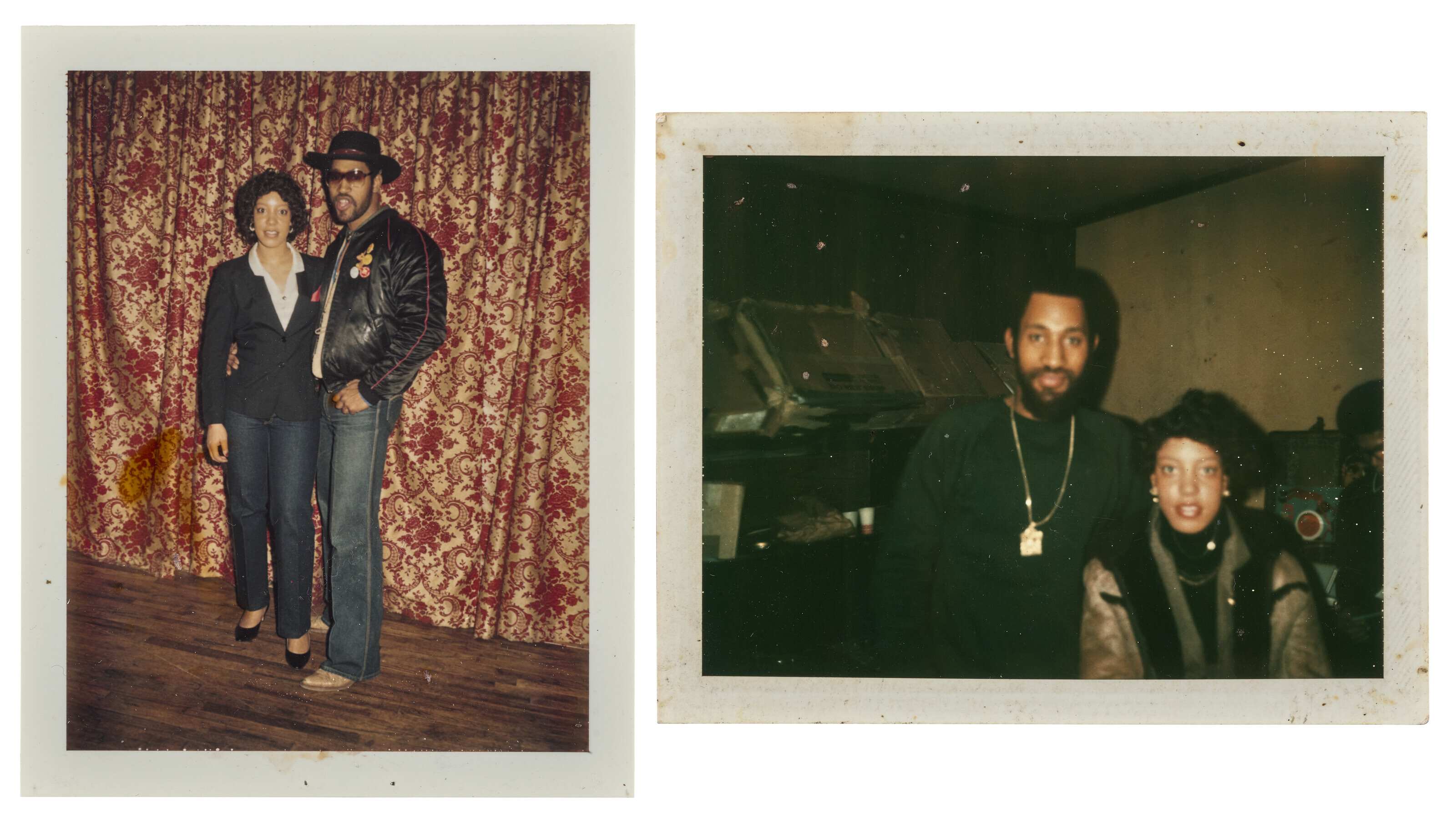 TWO POLAROID PORTRAITS OF DJ KOOL HERC AND DEEDA GREEN: ONE AT