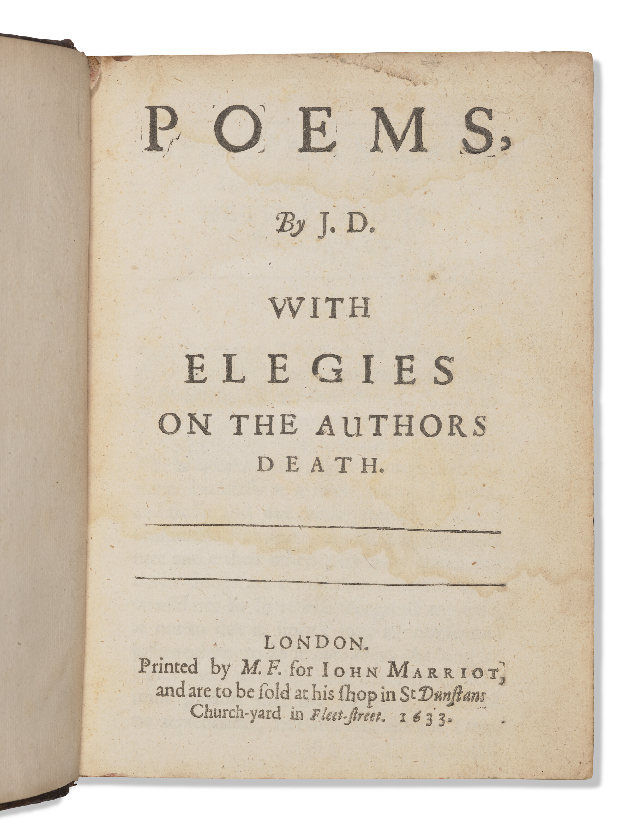 Poems and Juvenilia, John Donne, 1633 | Christie's