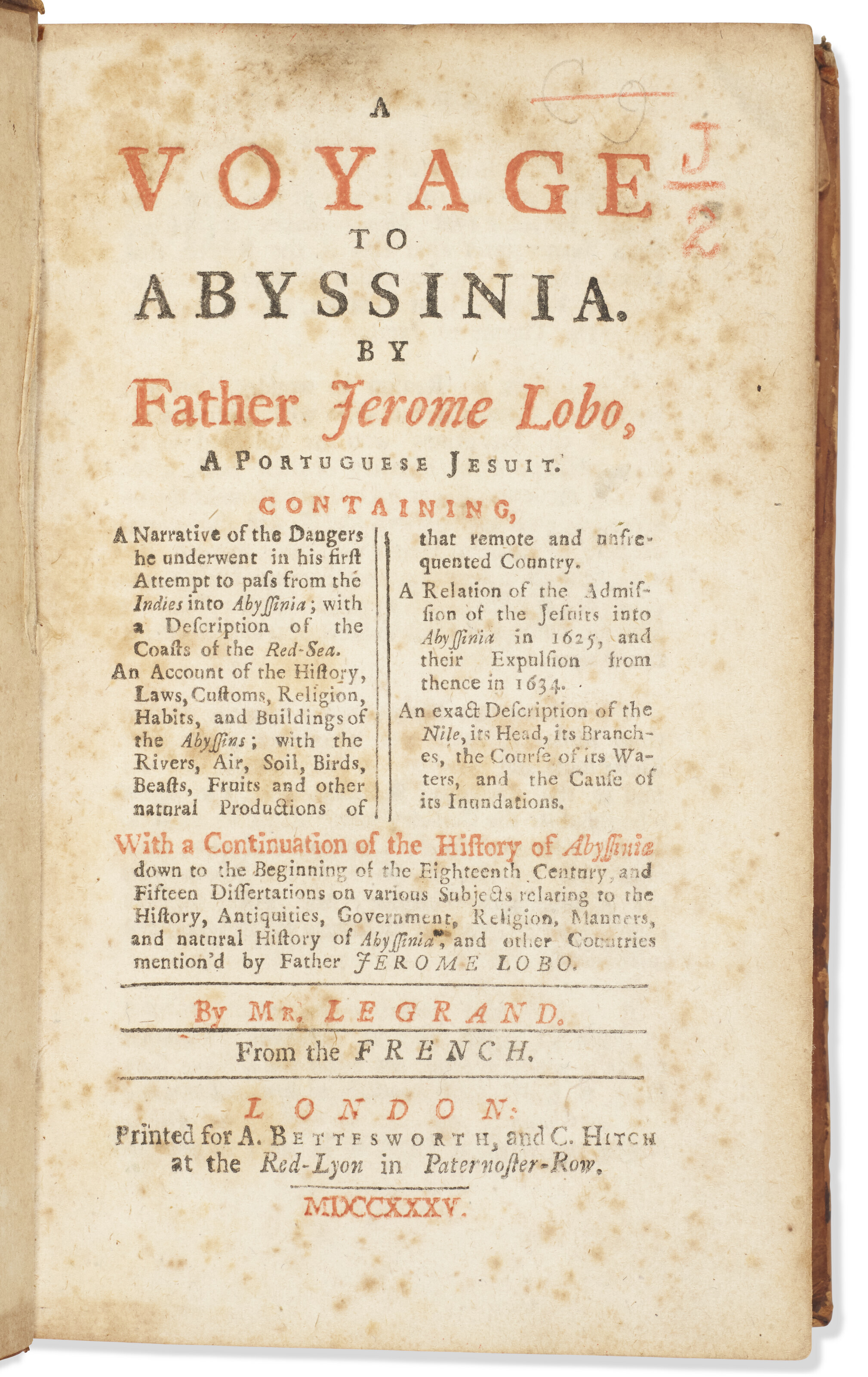 A Voyage to Abyssinia, Samuel Johnson, 1735 | Christie’s