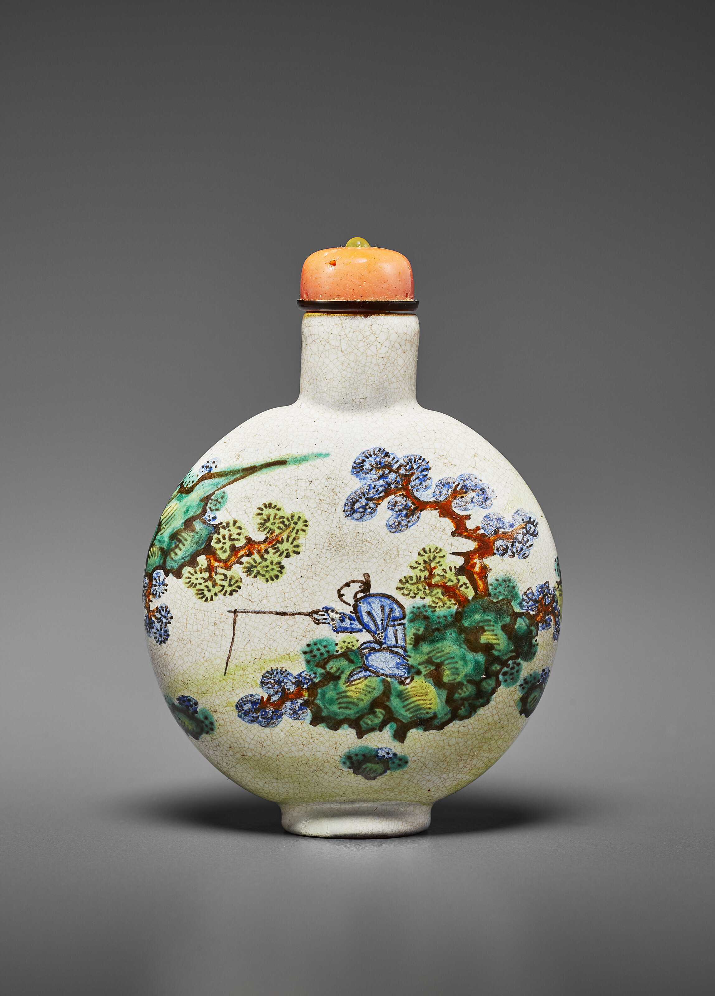 AN ENAMELED STONEWARE SNUFF BOTTLE, YIXING, 1790-1880 | Christie's