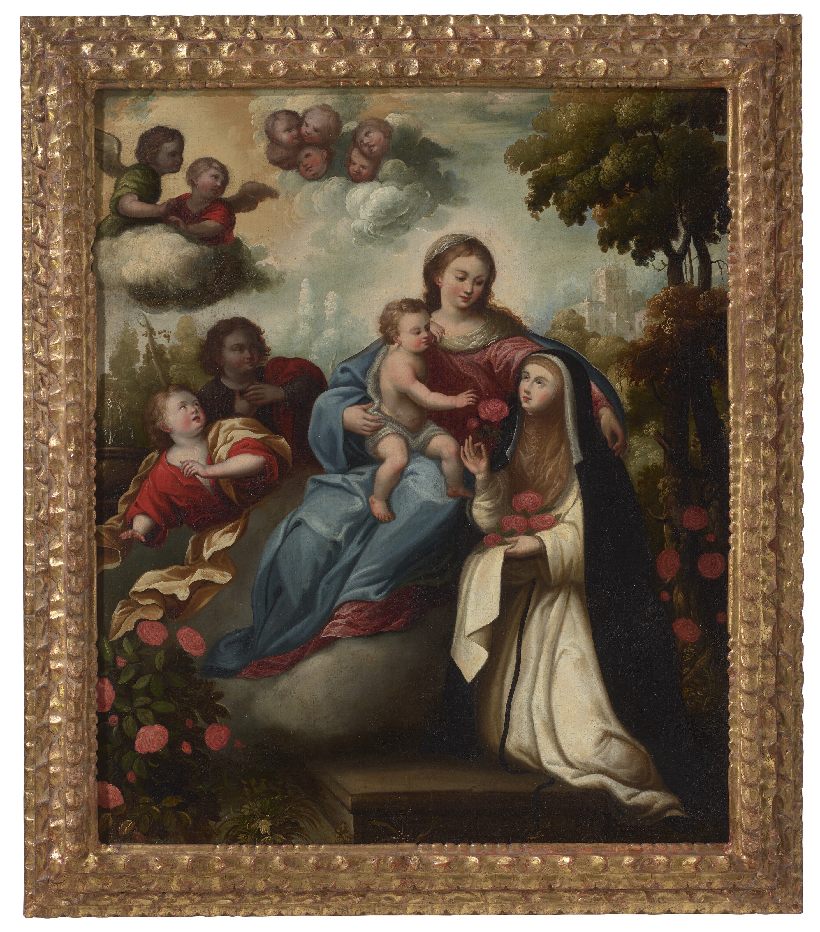Anonymous (Peruvian, 18th century)Santa Rosa de Lima con la Virgen y el ...