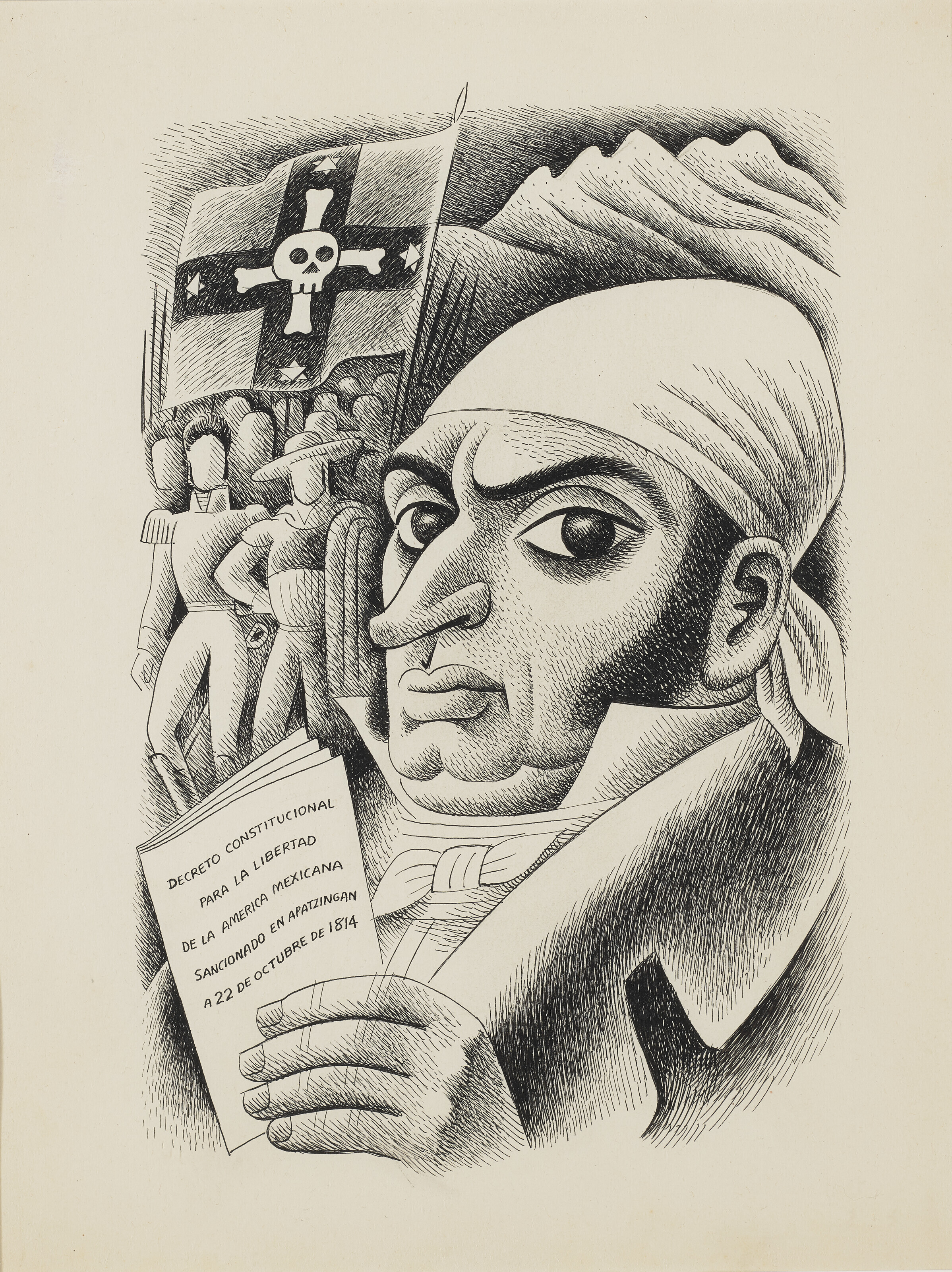 Miguel Covarrubias (1904-1957)José María Morelos y Pavón con sus ...