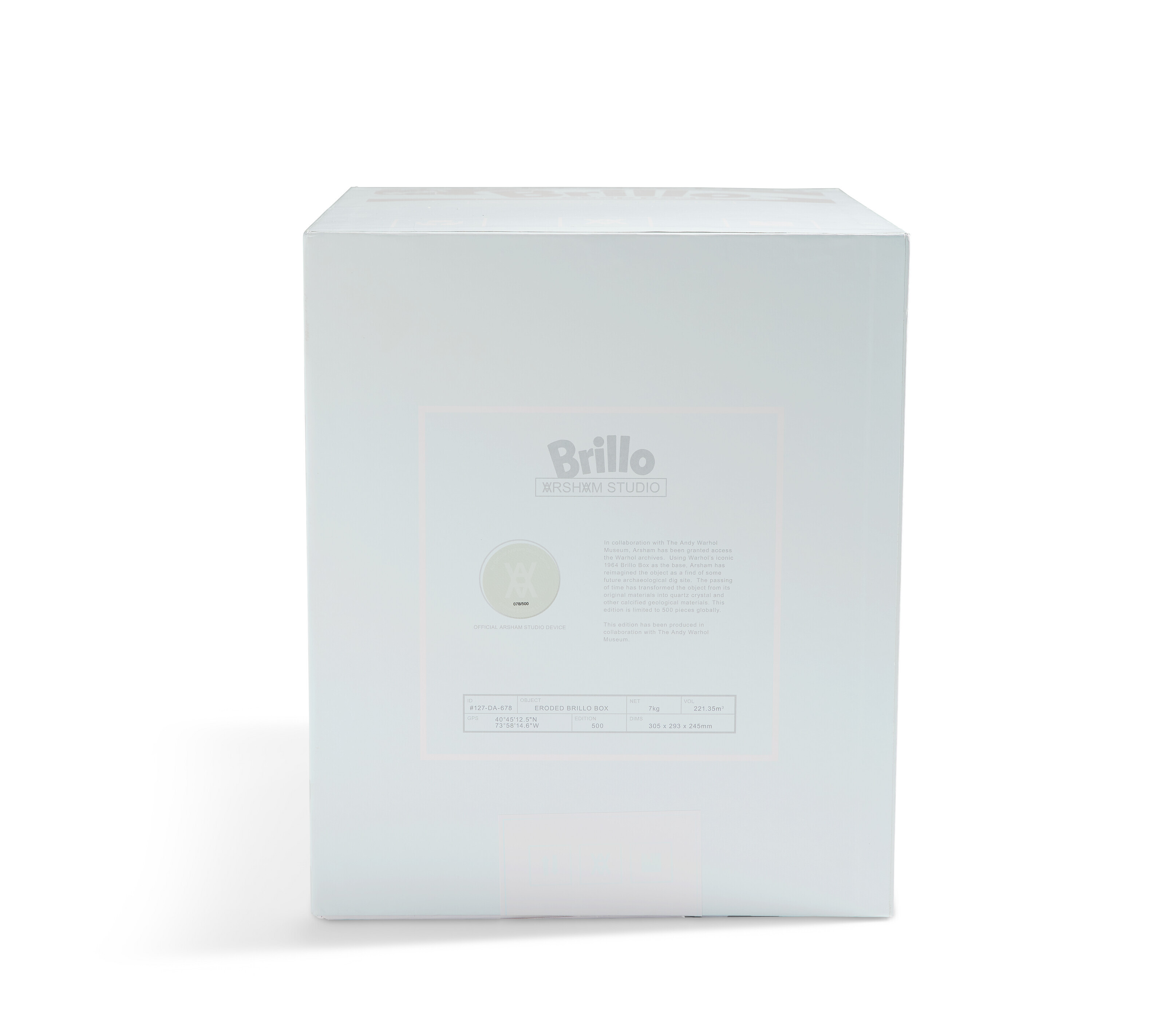 Daniel Arsham Eroded Brillo Box ウォーホル 167: DANIEL ARSHAM X THE ANDY WARHOL MUSEUM, Eroded Brillo