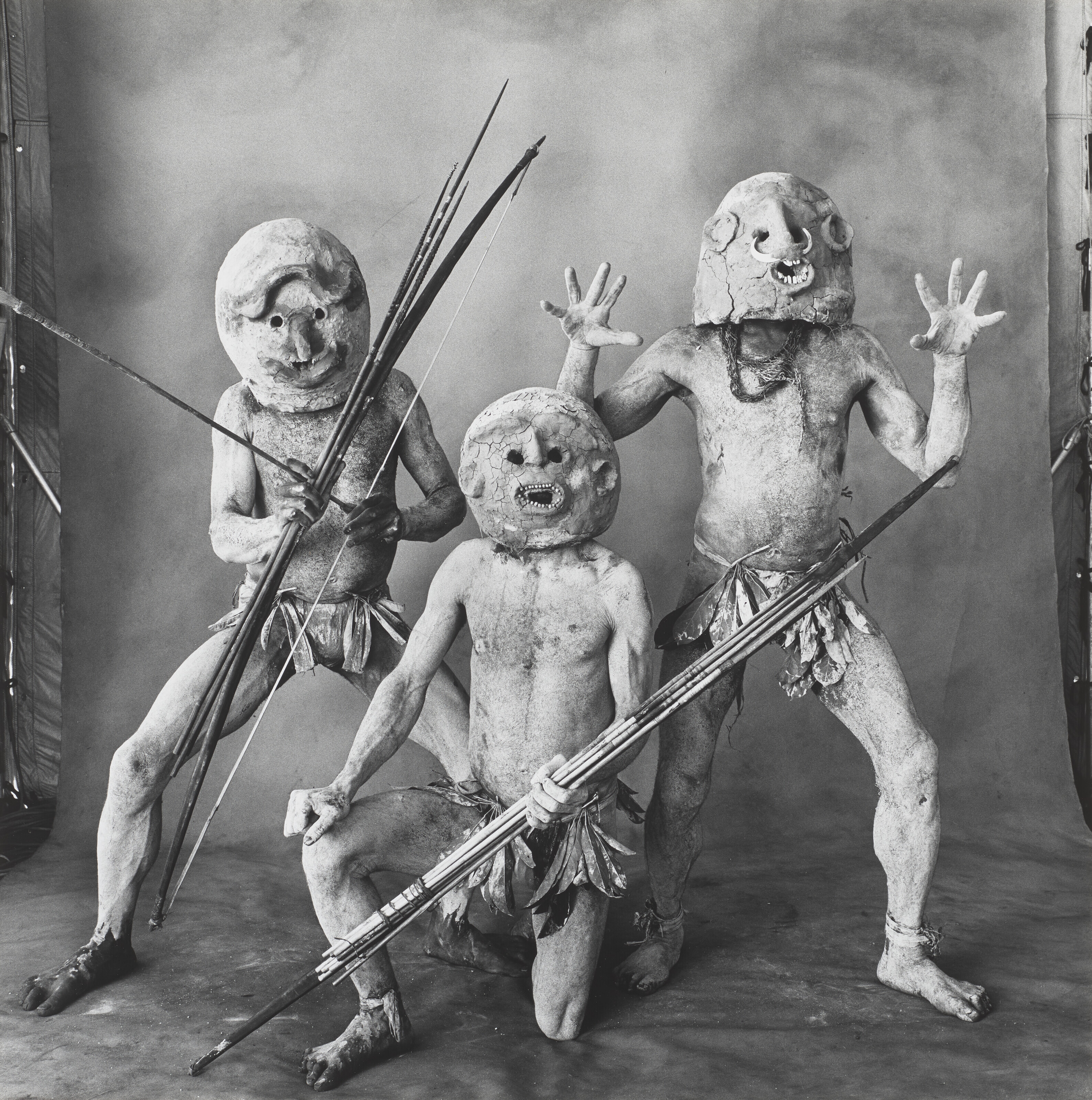 Catalog image of Three Asaro Mud Men, New Guinea, 1970