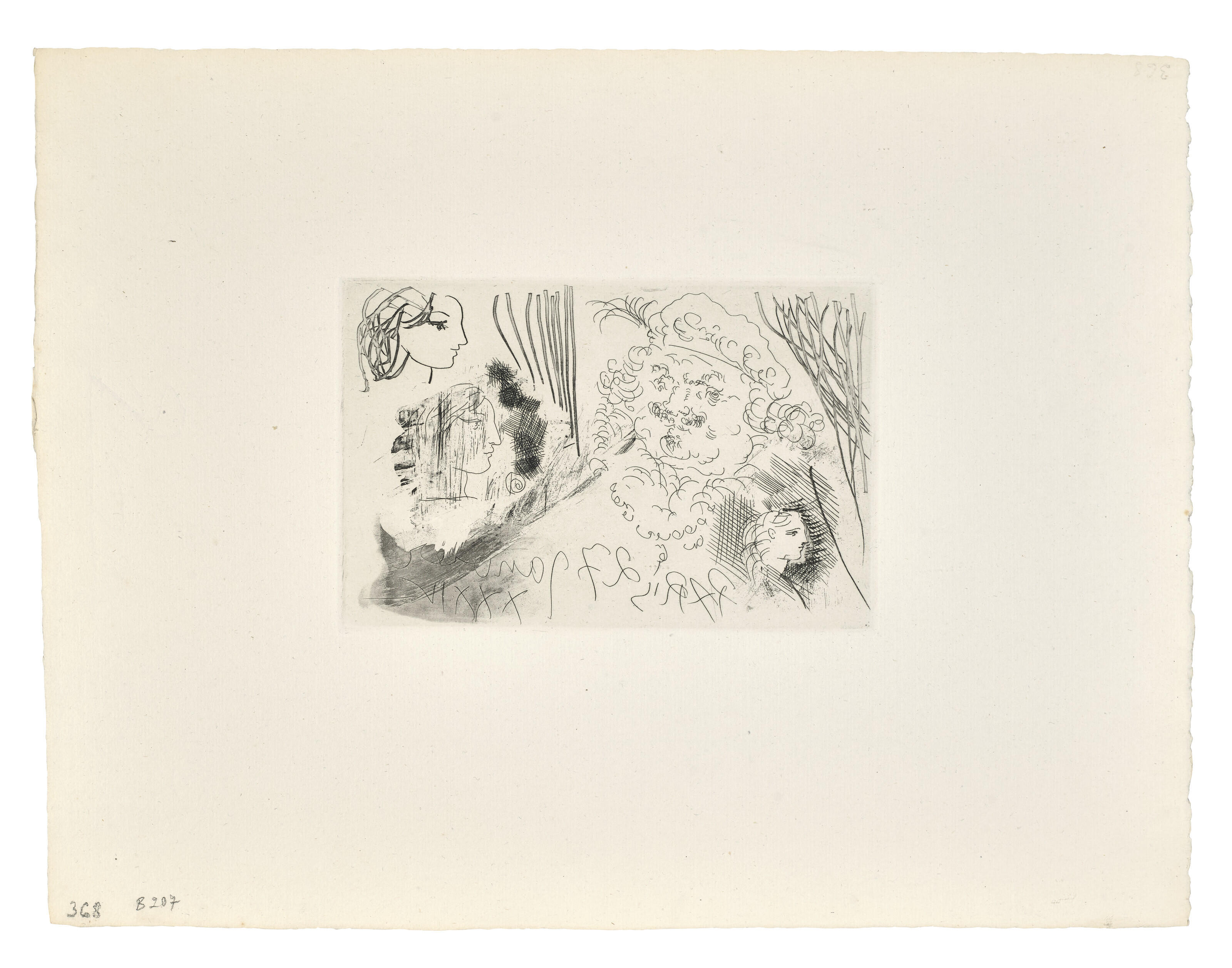 PABLO PICASSO (1881-1973), Rembrandt et têtes de femme, from La