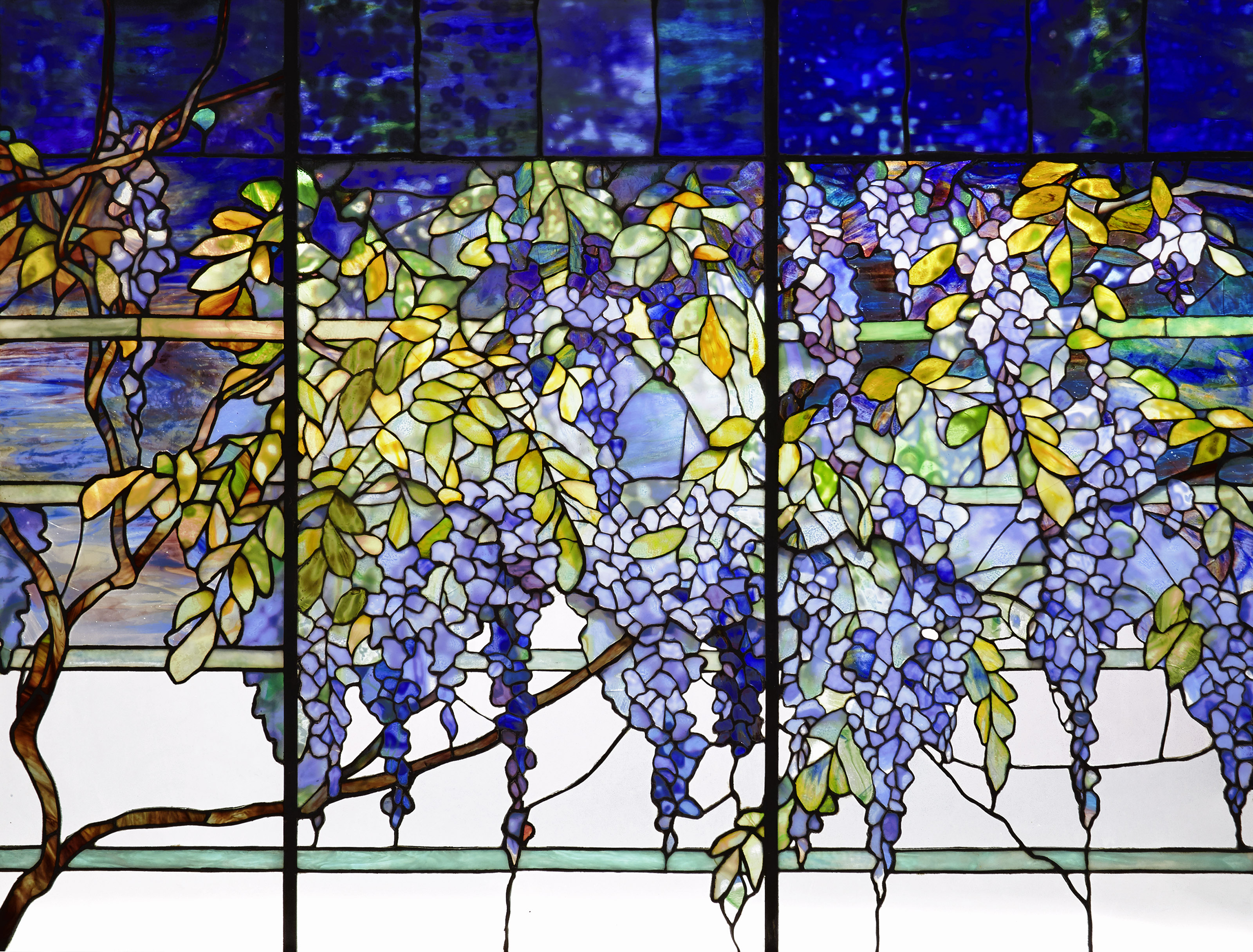 ルイス・コンフォート・ティファニー ステンドグラス Wisteria TIFFANY STUDIOS, Important 'Wisteria' Transom Window from