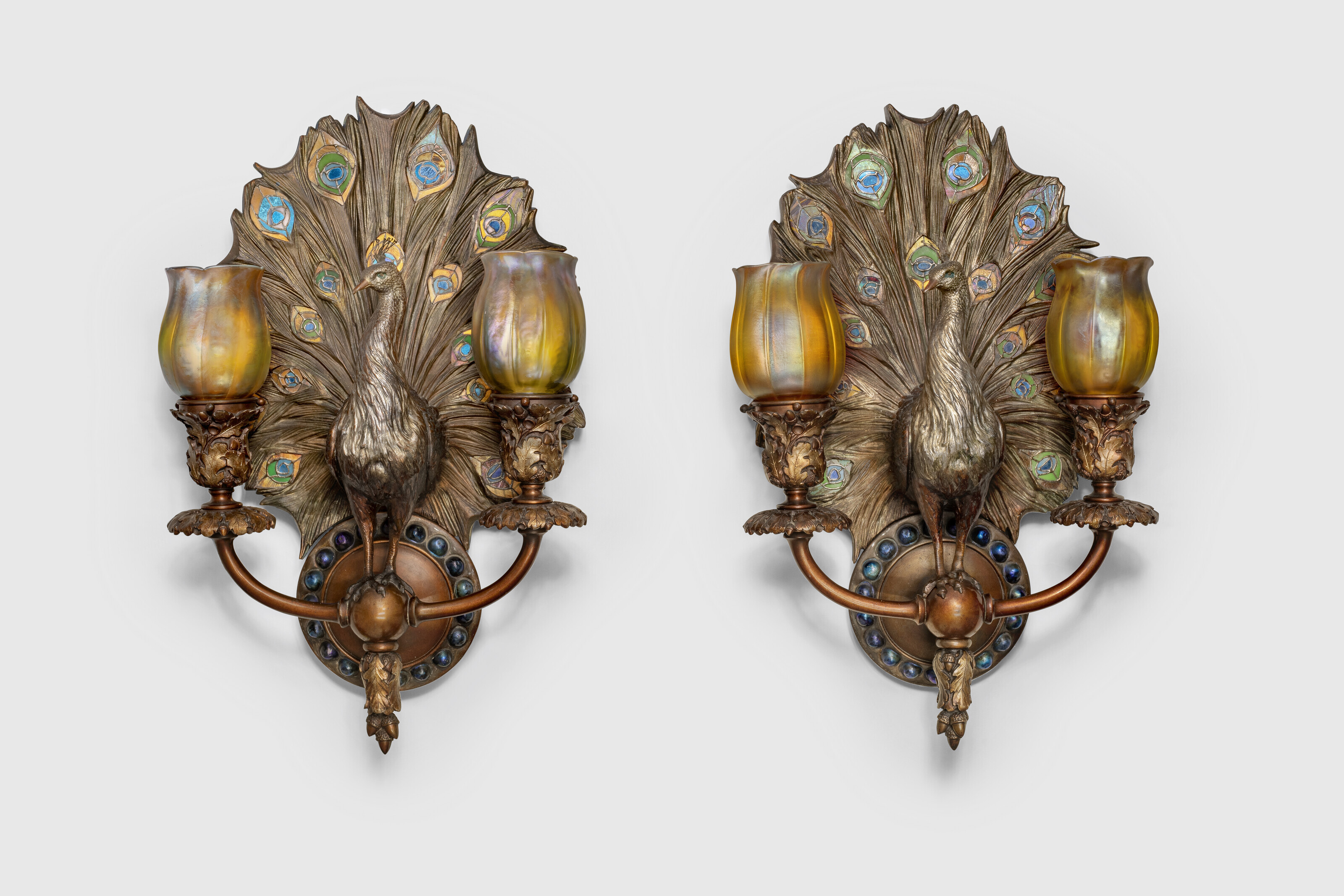 TIFFANY STUDIOS, 'Peacock' Chandelier from Anita Baldwin's