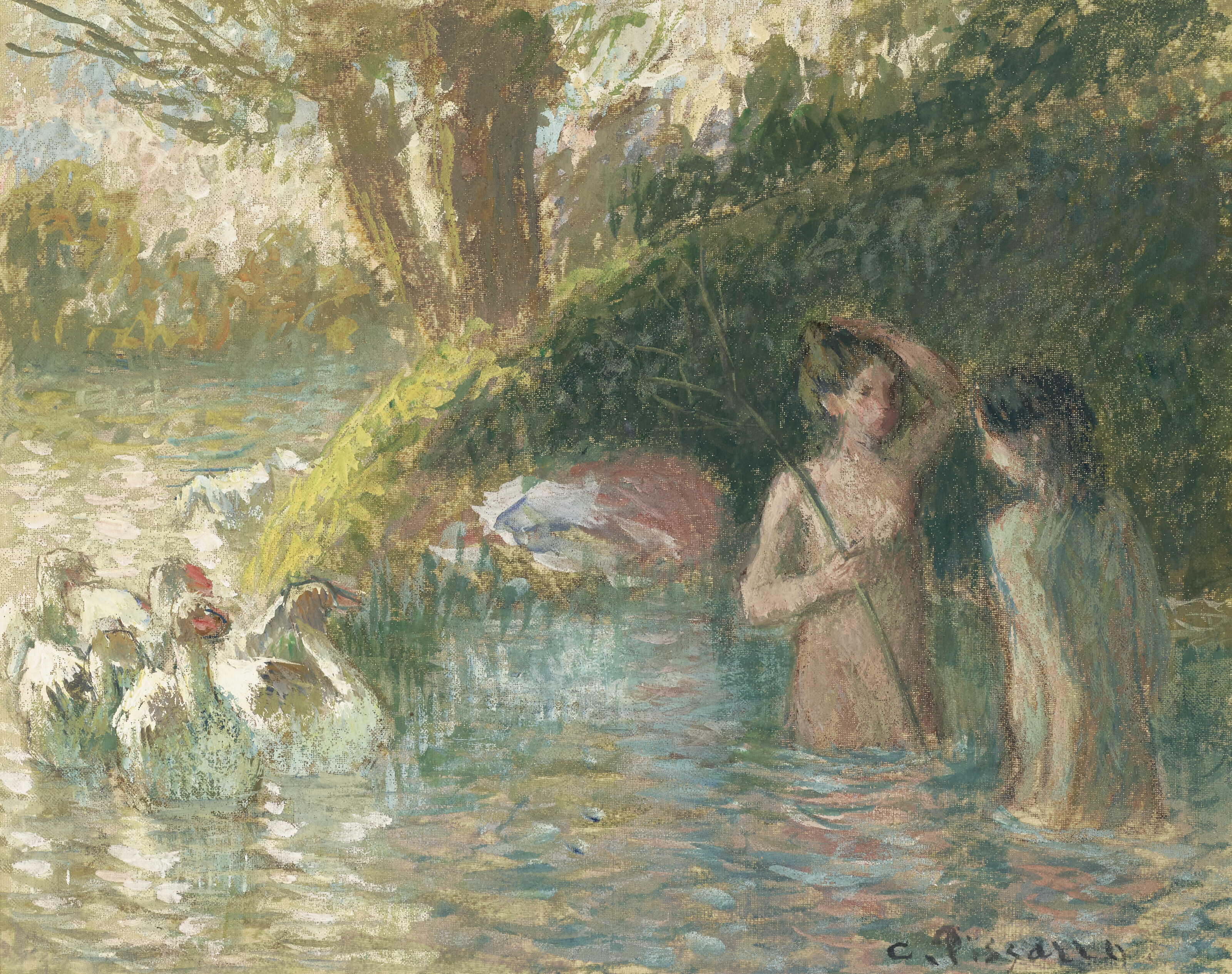 Baigneuses gardeuses d'oies