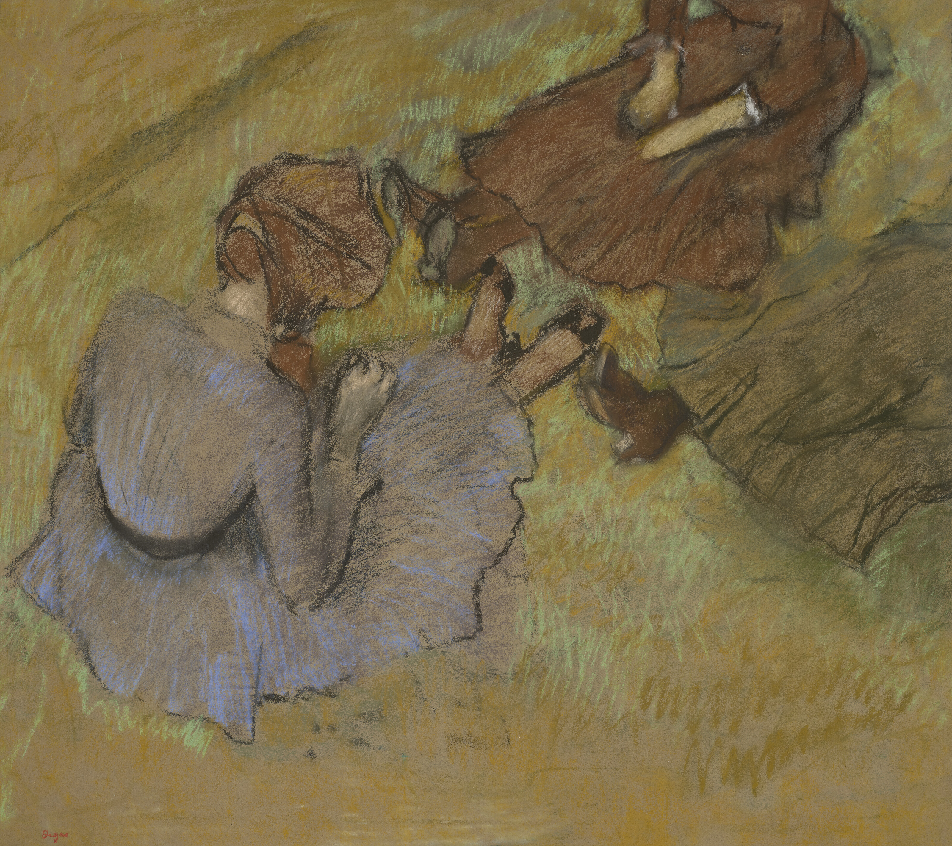 EDGAR DEGAS (1834-1917), Femmes assises sur l'herbe | Christie's