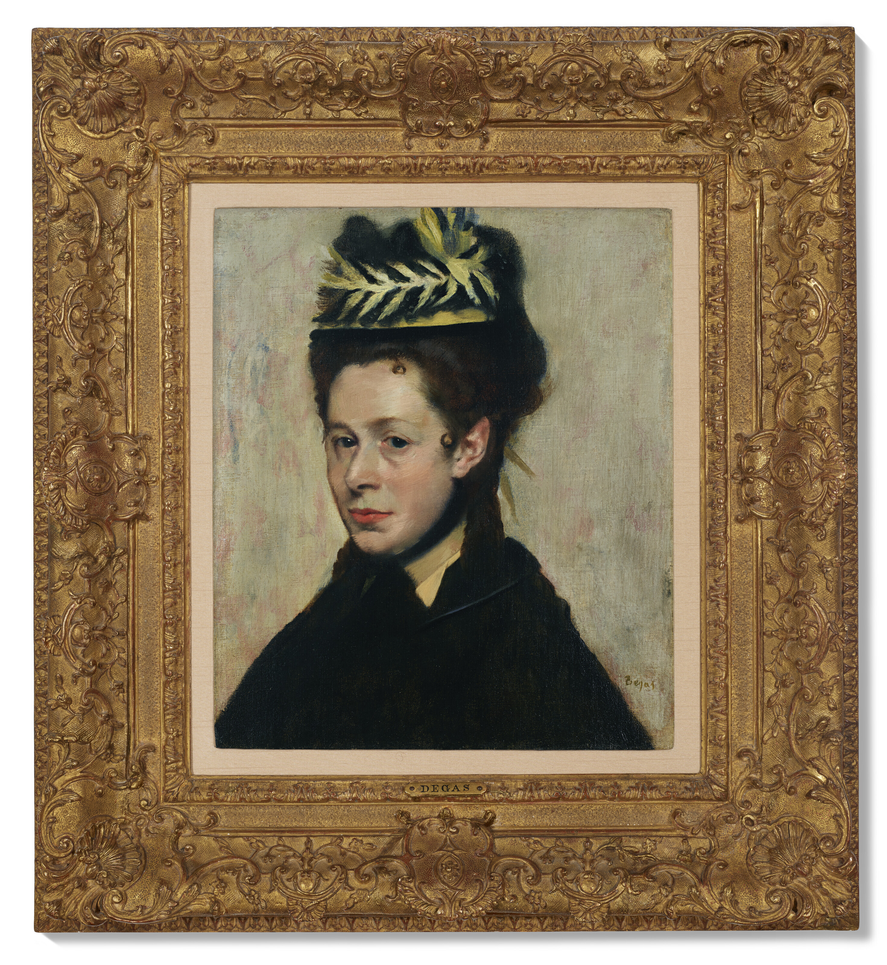 EDGAR DEGAS (1834-1917), Buste de femme au chapeau à plumes