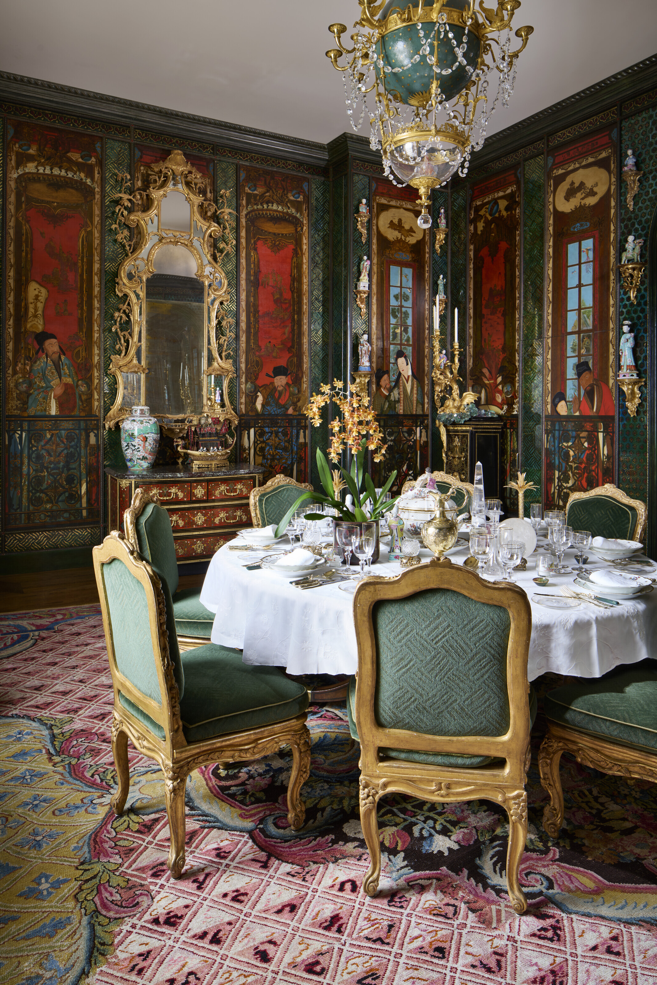 A SET OF SIX LOUIS XV GILTWOOD CHAISES A LA REINE, BY NICOLAS