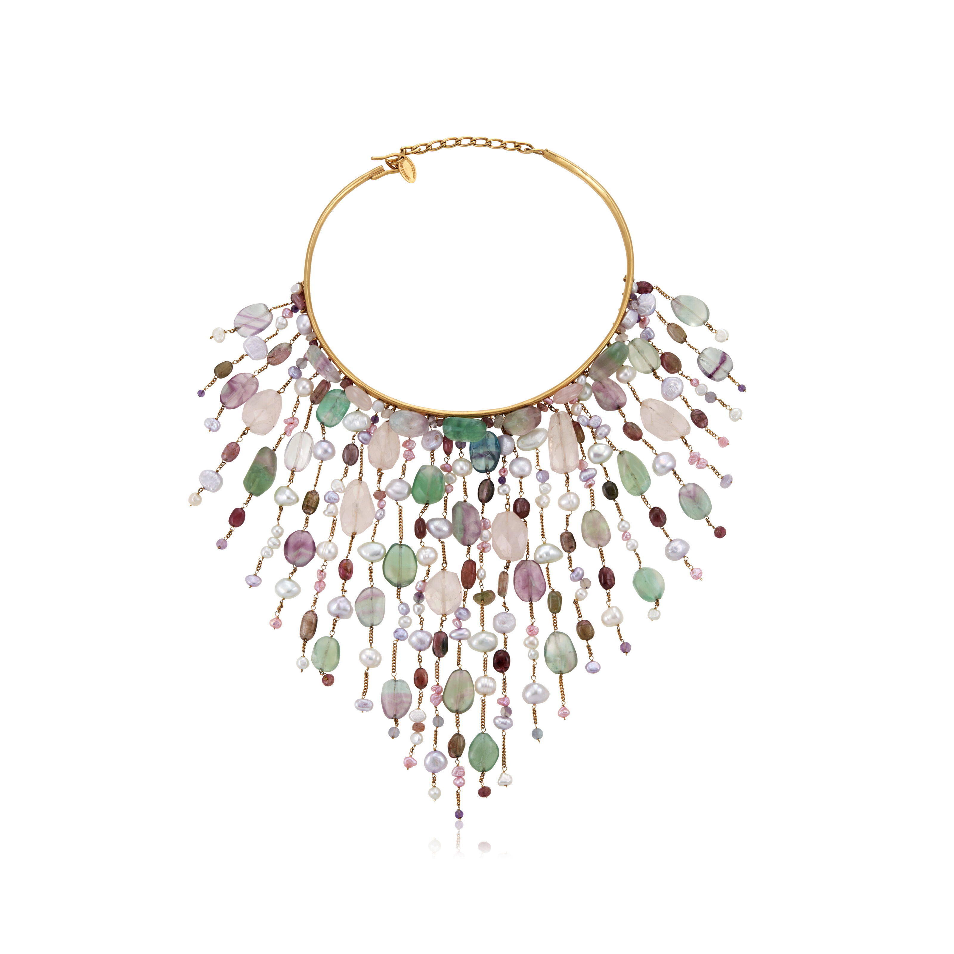 Catalog image of MADAME ET SON BOULEDOGUE MULTI-GEM CHOKER NECKLACE