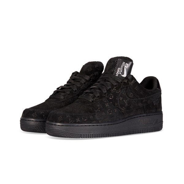 Louis Vuitton x Nike Air Force 1 07 Low Denim Black Beige Shoes