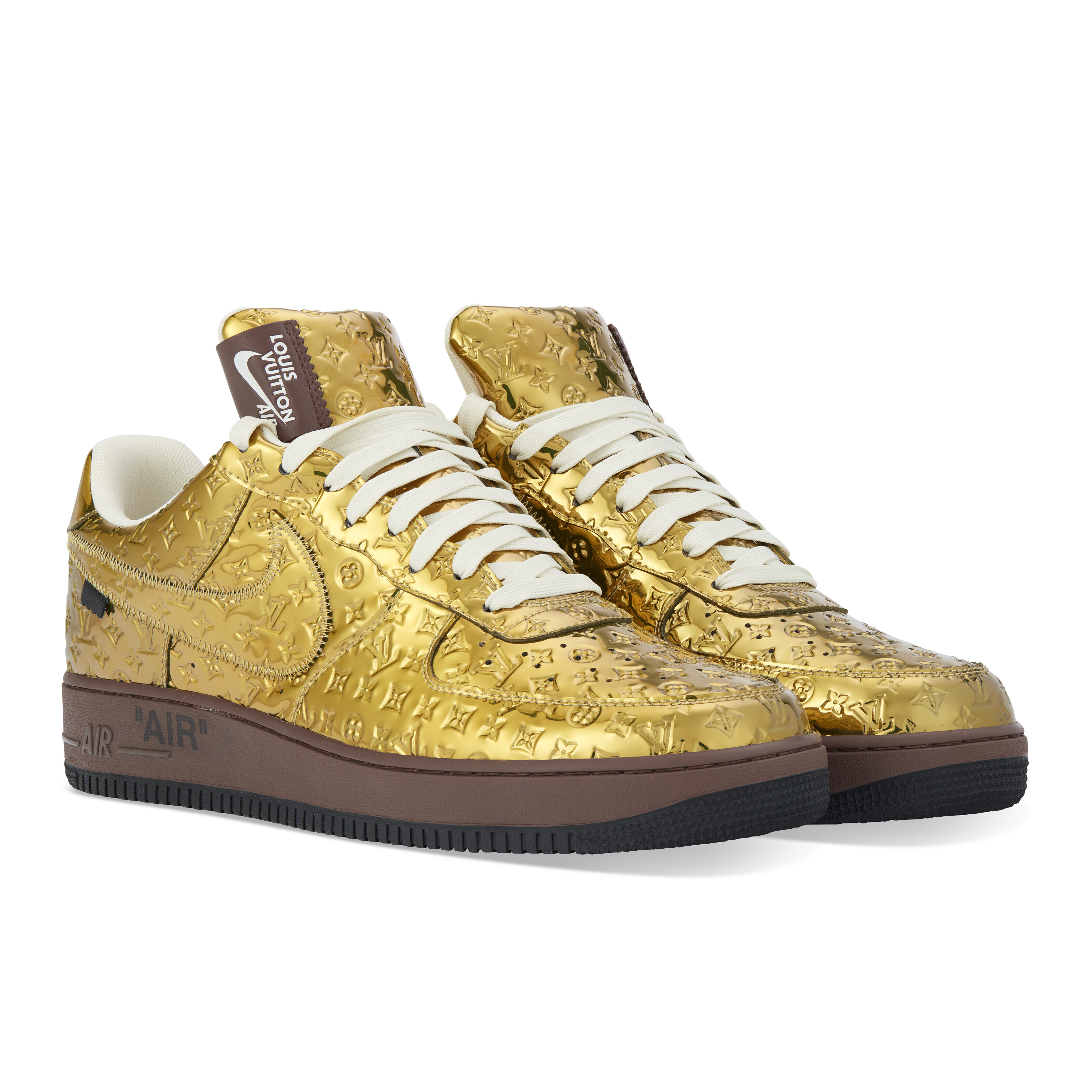 LOUIS VUITTON NIKE AIR FORCE 1 LOW GOLD SNEAKER BY VIRGIL ABLOH