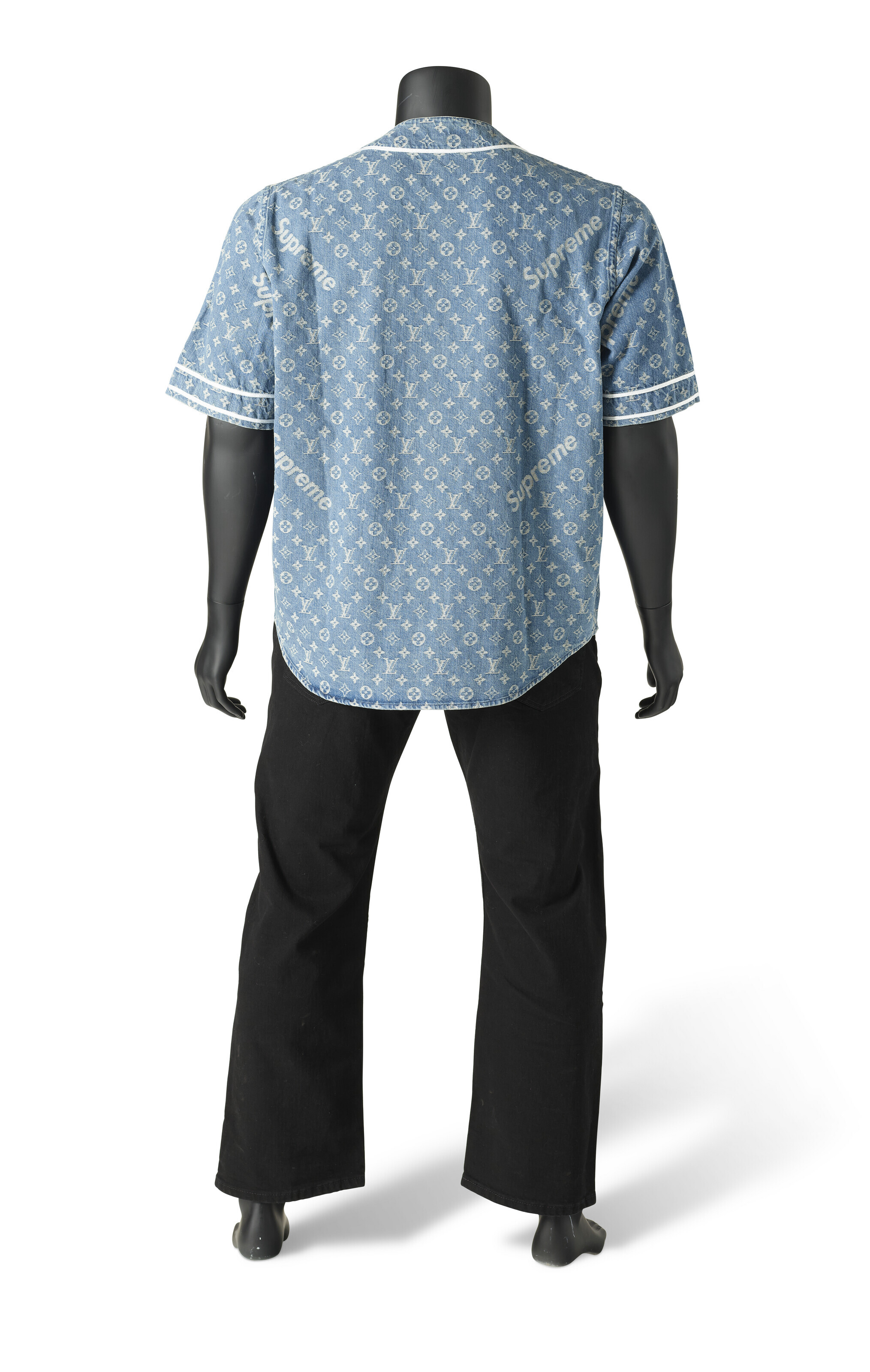 A DENIM BASEBALL JERSEY, LOUIS VUITTON x SUPREME, 2017 | Christie's