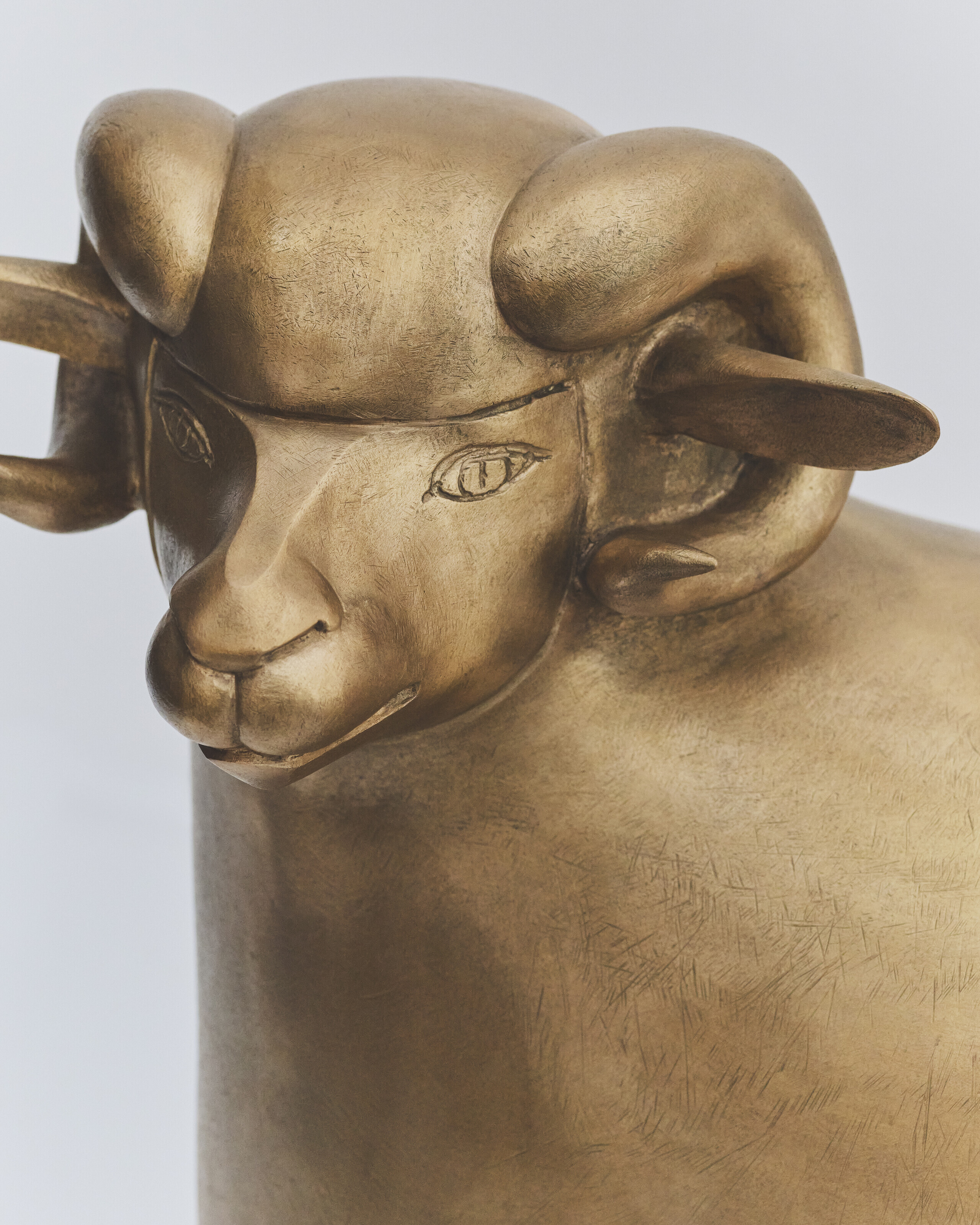 Fran&ccedil;ois-Xavier Lalanne (1927-2008), Les Trois Grands Moutons de Peter, 2007.&nbsp;Gilt bronze. Mouton de Peter I: 32 x 39&frac12; x 17&frac12; in (81.2 x 100.8 x 44.4 cm), B&eacute;lier de Peter II: 32&frac14; x 40&frac12; x 16&frac12; in (81.9 x 102.9 x 41.9 cm), B&eacute;lier de Peter III: 32 x 39&frac12; x 17&frac12; in. (81.3 x 100.4 x 44.4 cm). Sold for $6,300,000 in Sculpting Paradise: The Collection of Marie Lalanne on 7 December 2022 at Christie&rsquo;s in New York