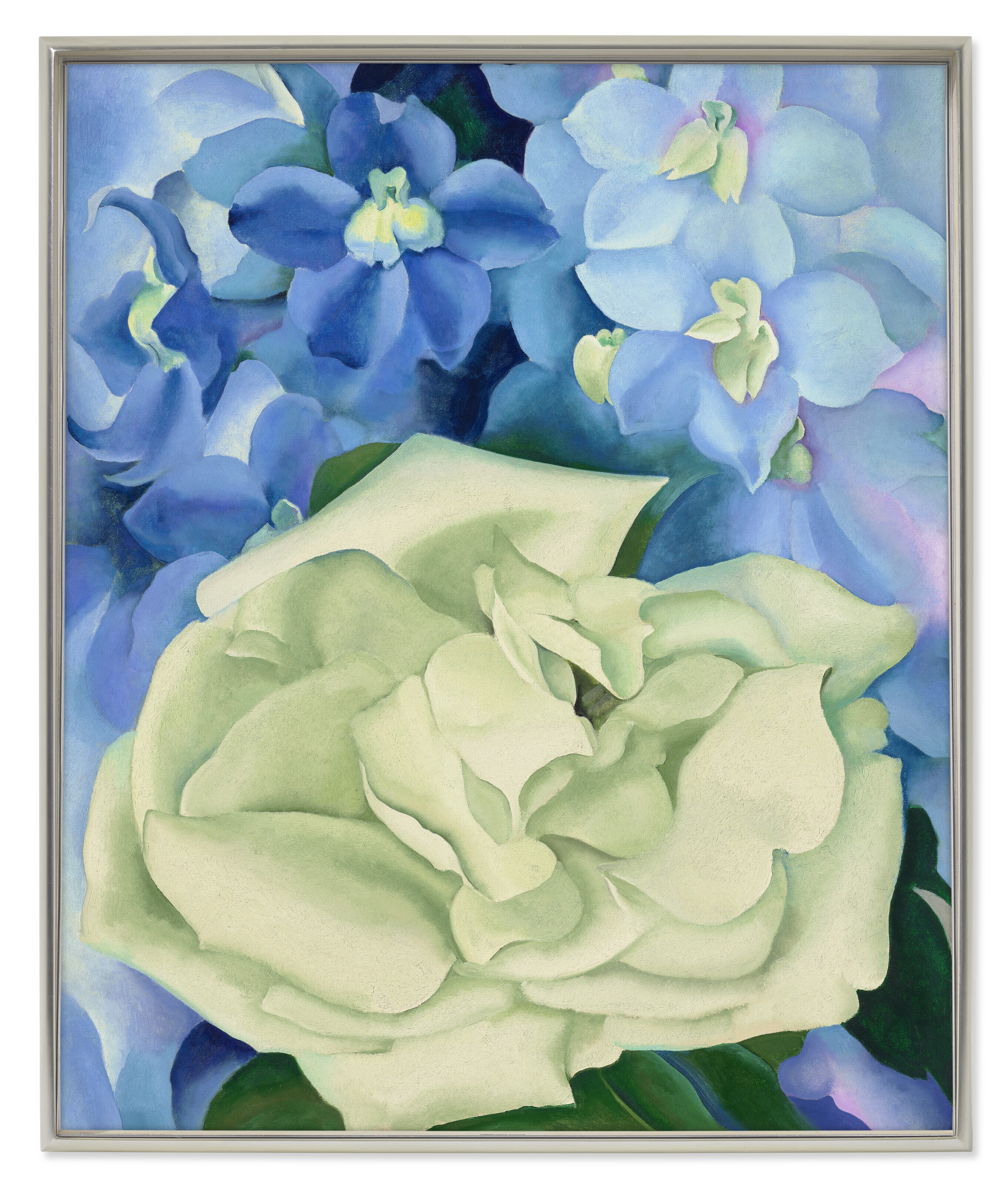GEORGIA O'KEEFFE (1887-1986), White Rose with Larkspur No. I