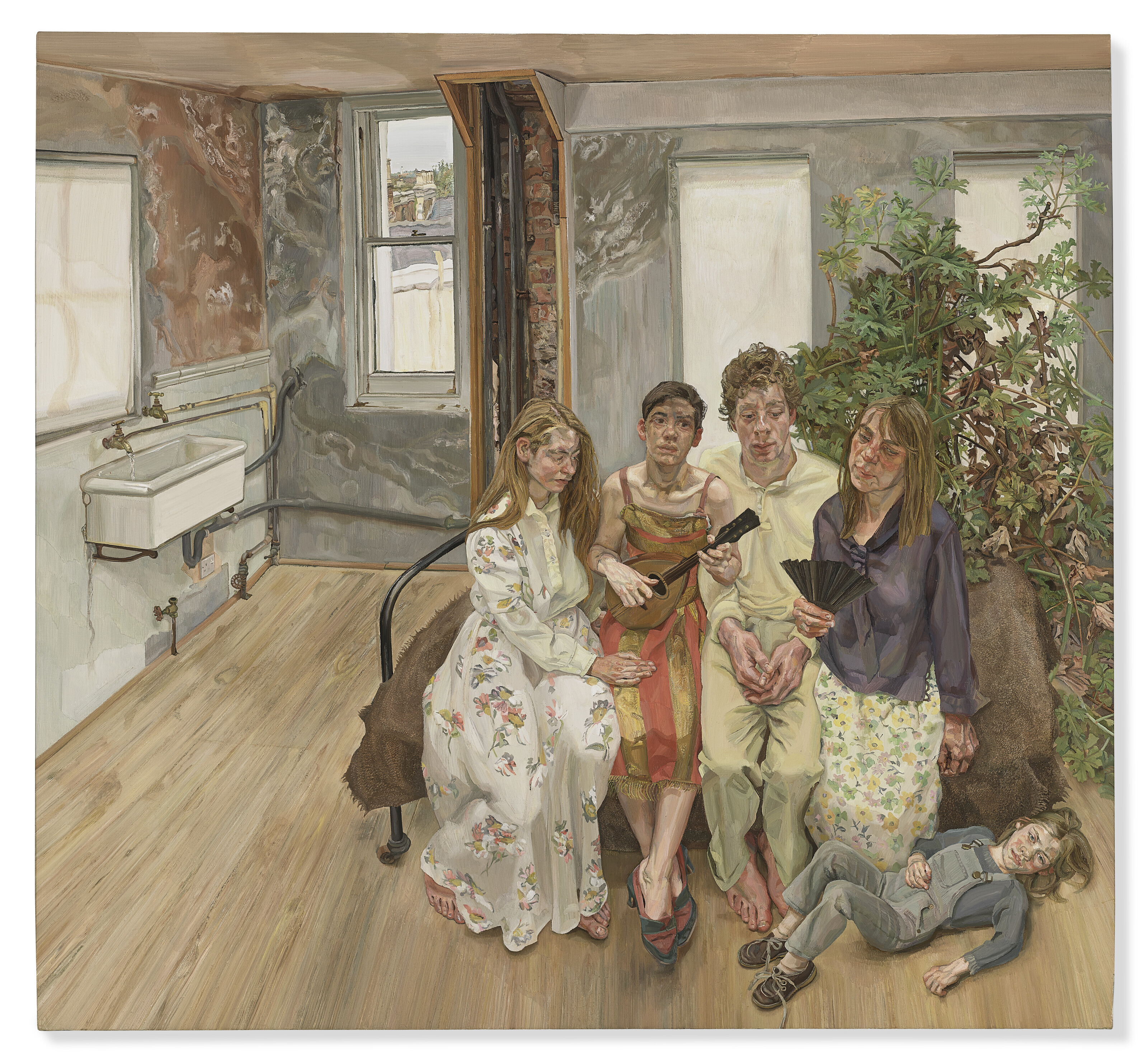 Lucian Freud (1922-2011), Large Interior, W11 (after Watteau), 1981-83. Oil on canvas. 72&frac14; x 78 in (185.4 x 198.1 cm). Sold for $86,265,000 in Visionary: The Paul G. Allen Collection Part I on 9 November 2022 at Christie&rsquo;s in New York