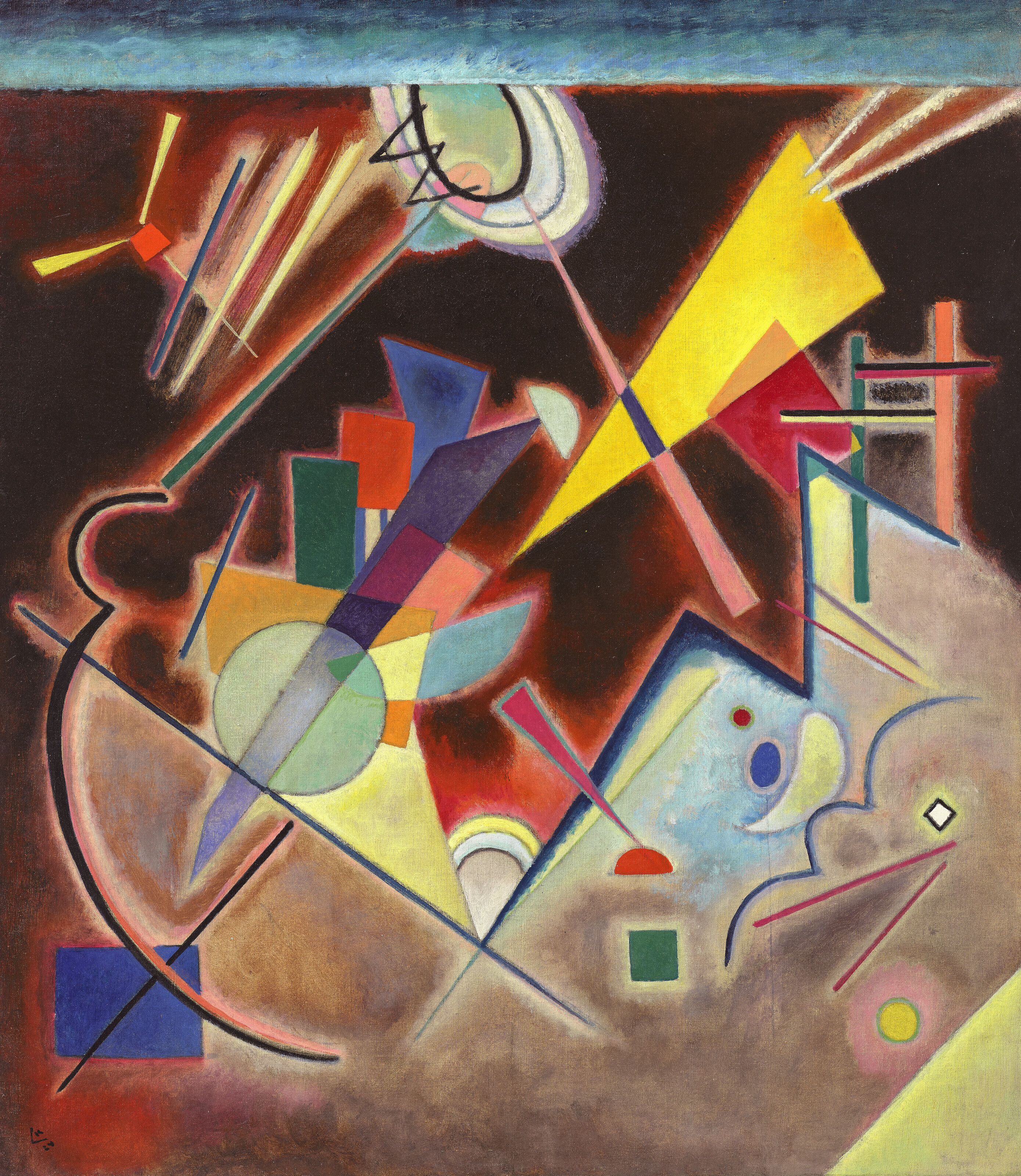 Wassily Kandinsky (1866-1944), Tiefes Braun, 1924. Oil on canvas. 32&frac34; x 28⅝ in (83.3 x 72.7 cm). Sold for $23,290,000 on 9 November 2022 at Christie&rsquo;s in New York