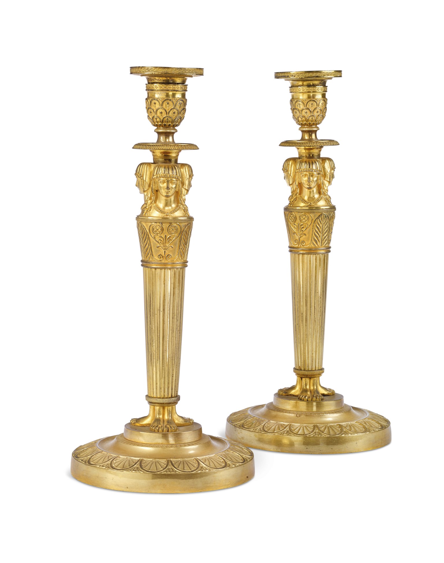 PAIRE DE FLAMBEAUX D'ÉPOQUE EMPIRE, DÉBUT DU XIXE SIÈCLE, PROBABLEMENT ...