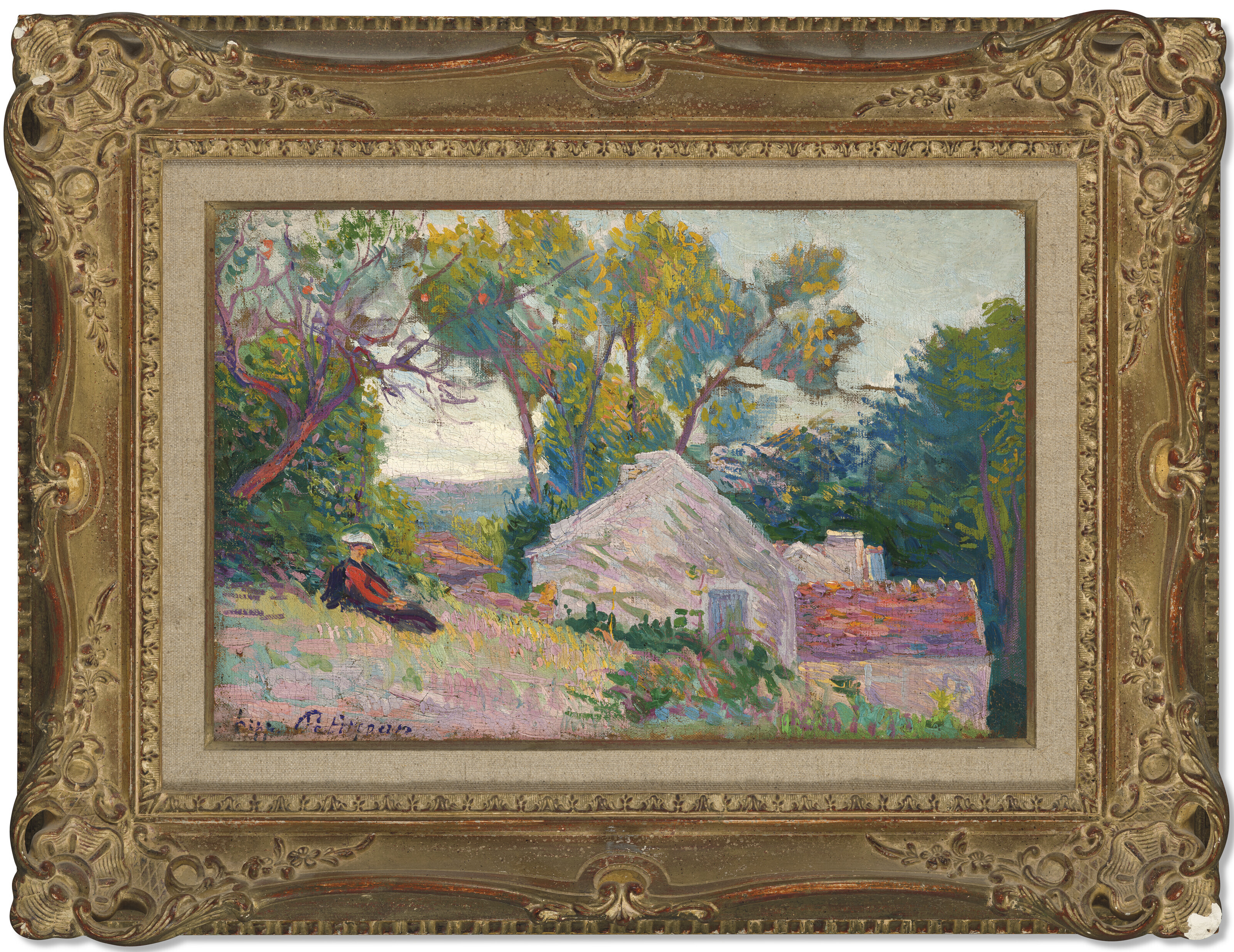 Hippolyte Petitjean (1854-1929), Femme dans un paysage