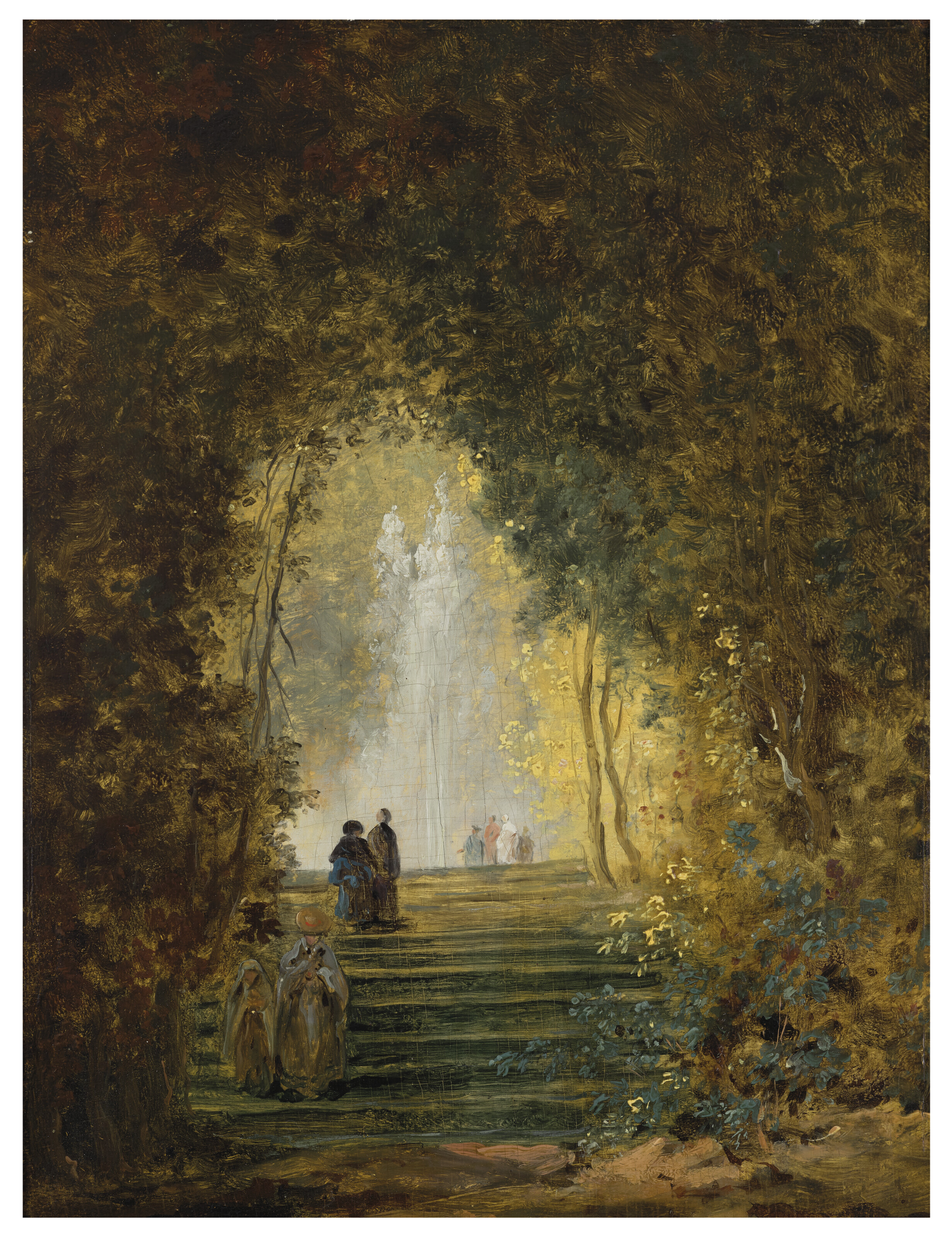 【中古】 La Cour Du Roi Rene Care ,Huret ,EnsPerceval ,Robert HUBERT ROBERT (PARIS 1733-1808), Promenade au jet d'eau