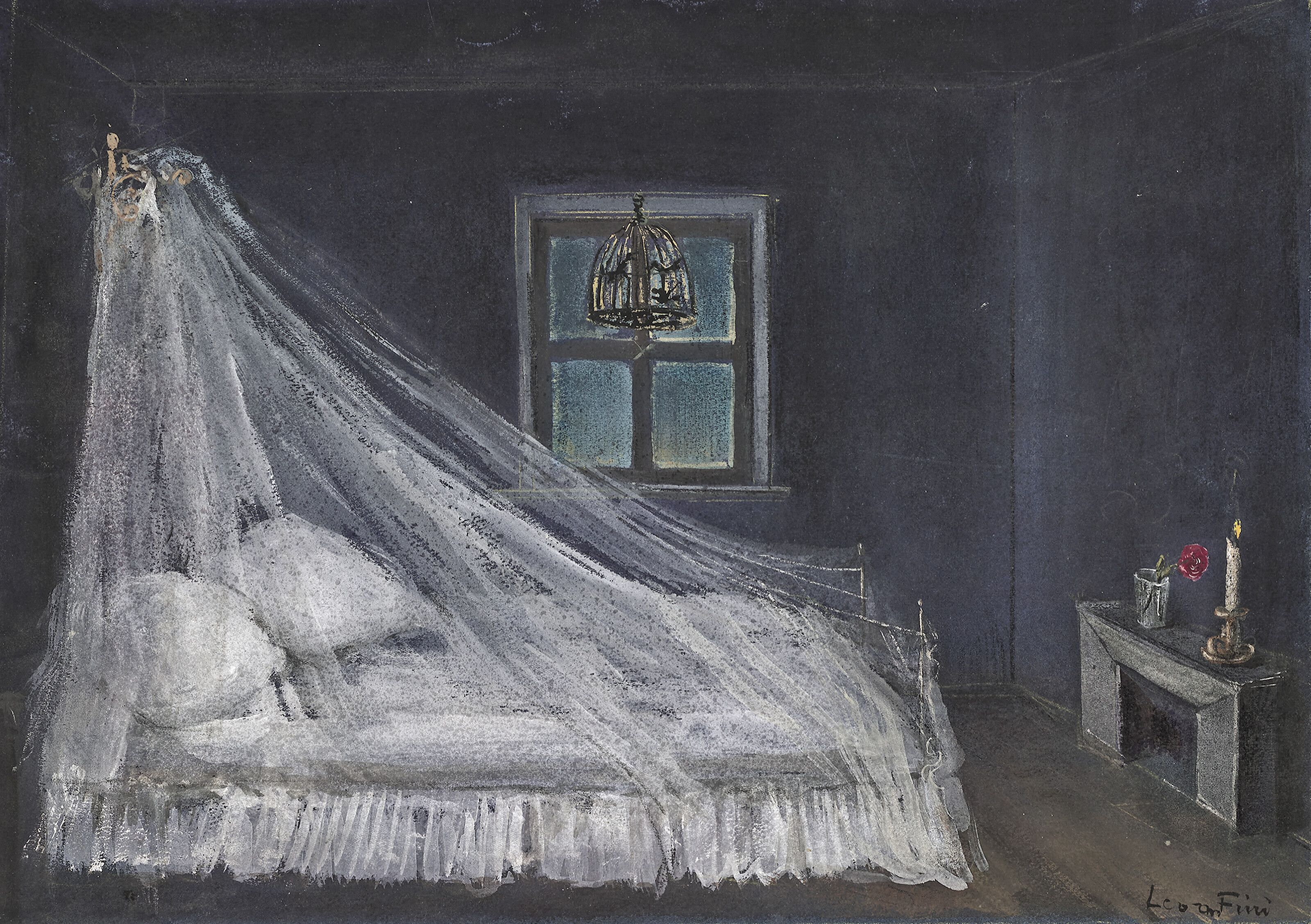 Léonor Fini (1907-1996), La Chambre, projet de décor pour