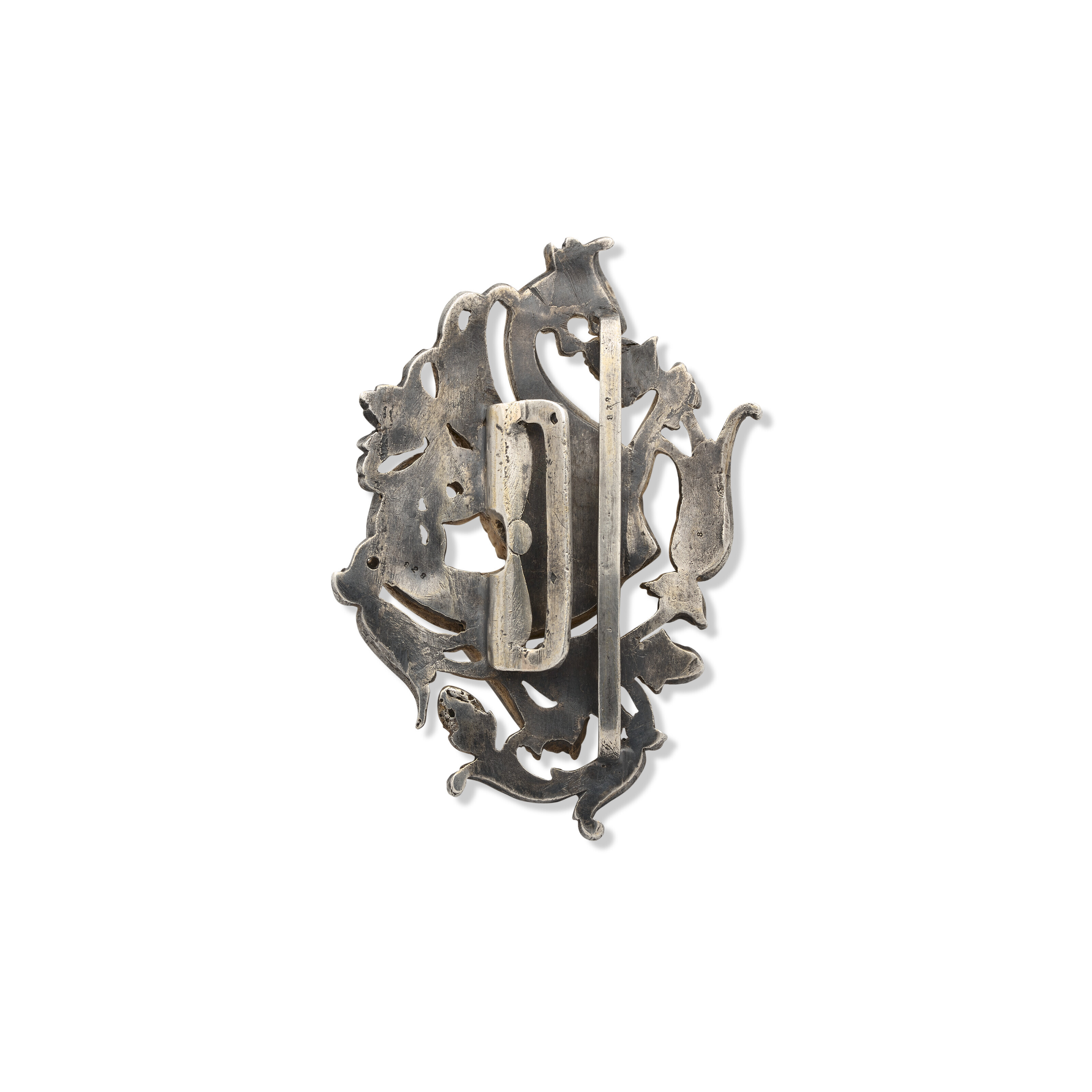 Broche Ancienne Chimère Argentée Style Art Nouveau - France, Antique