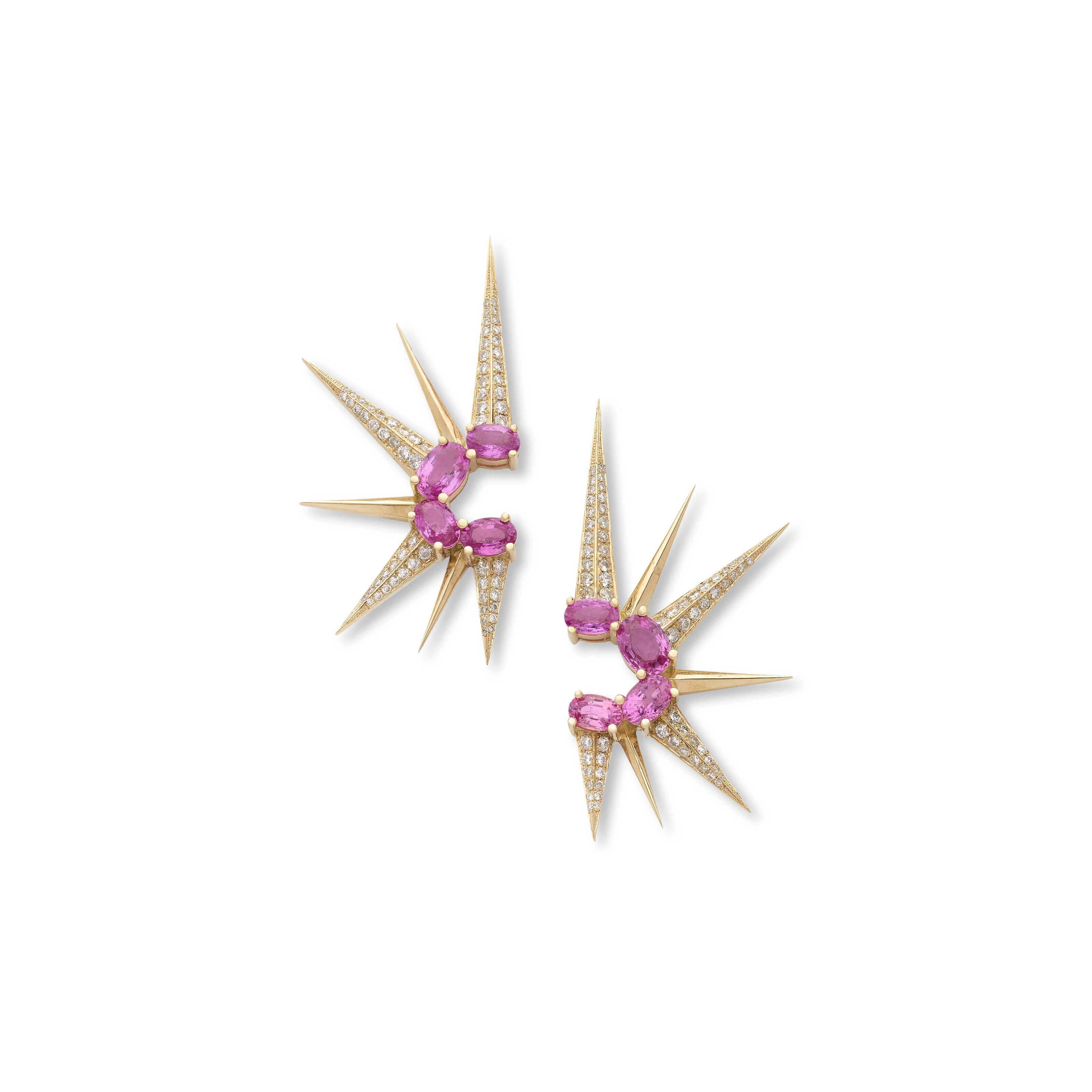 Boucles D'oreilles Pendantes En Argent 925 - Saphirs Multicolores, Rubis, Péridot... - Marque Bimonia - Neuf Avec étiquettes