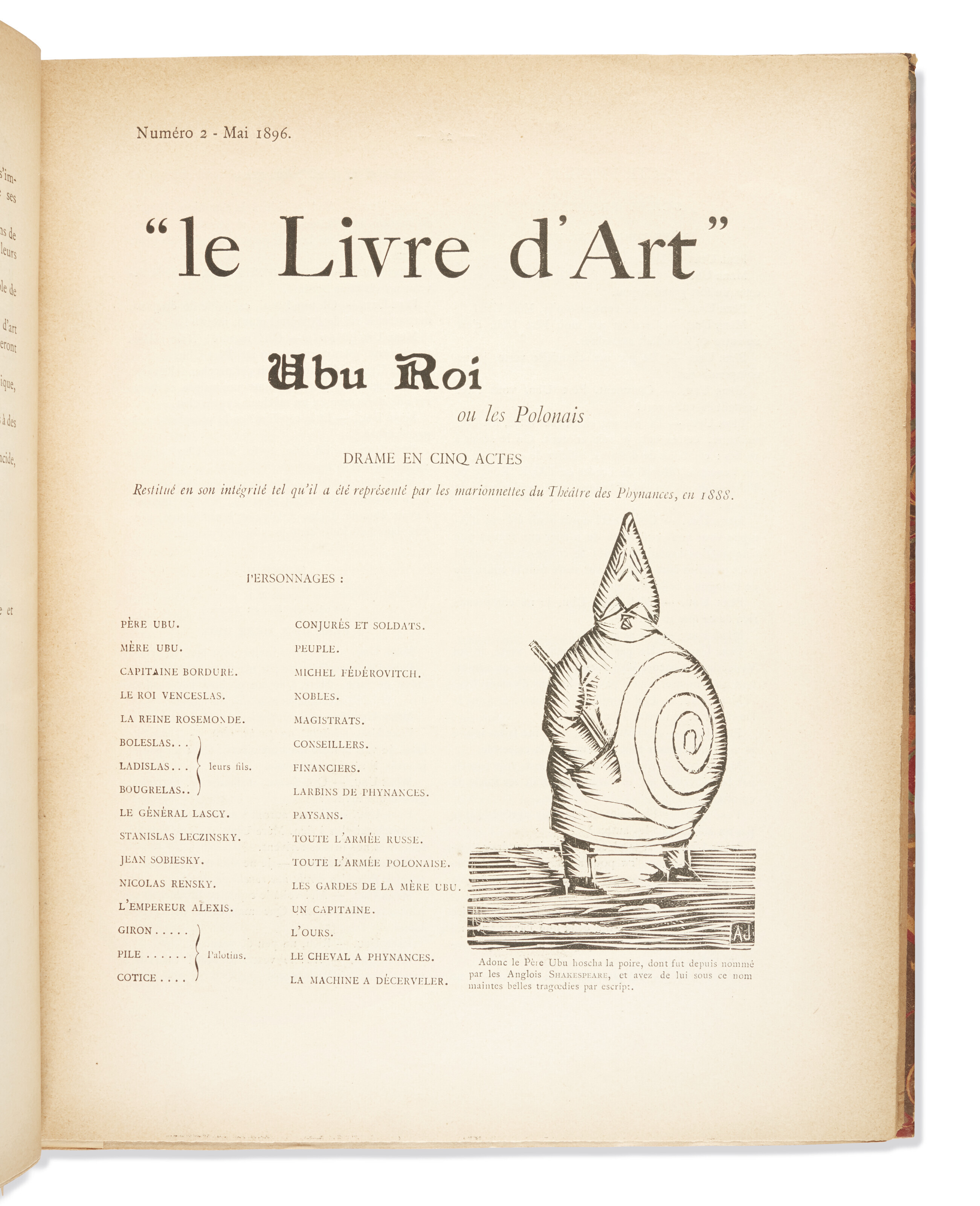 JARRY, Alfred (18731907)., Ubu roi. In