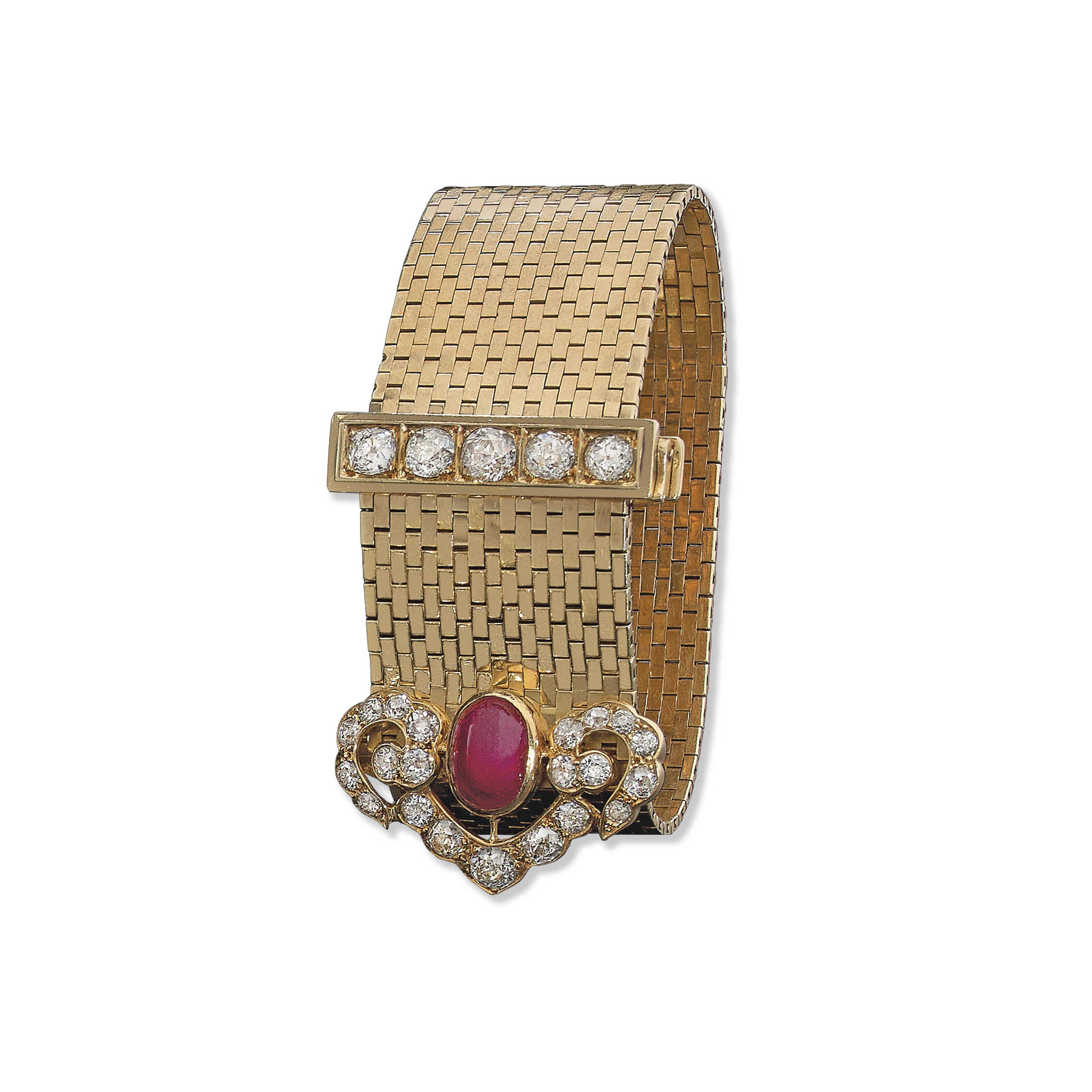 VAN CLEEF & ARPELS BRACELET RÉTRO 'LUDO' RUBIS ET DIAMANTS, | Christie’s